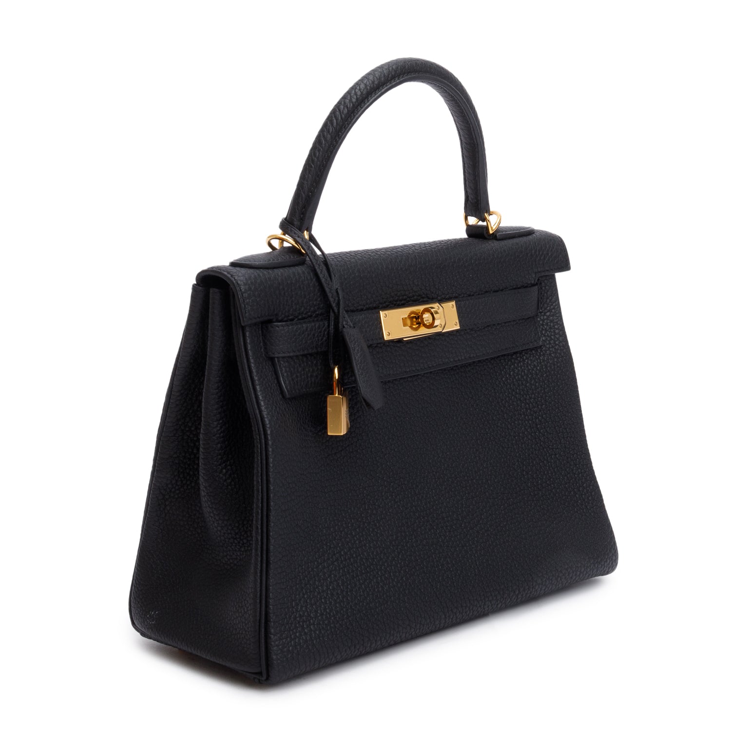 Hermes 2022 Noir Veau Togo Kelly II Retourne 28 w/ Strap & Box