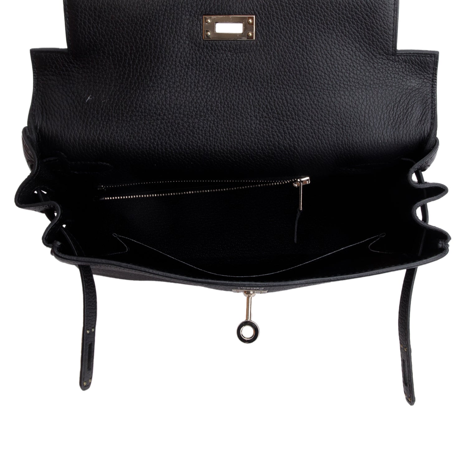 Hermes 2021 Noir Togo Kelly II Retourne 25 w/ Strap & Box