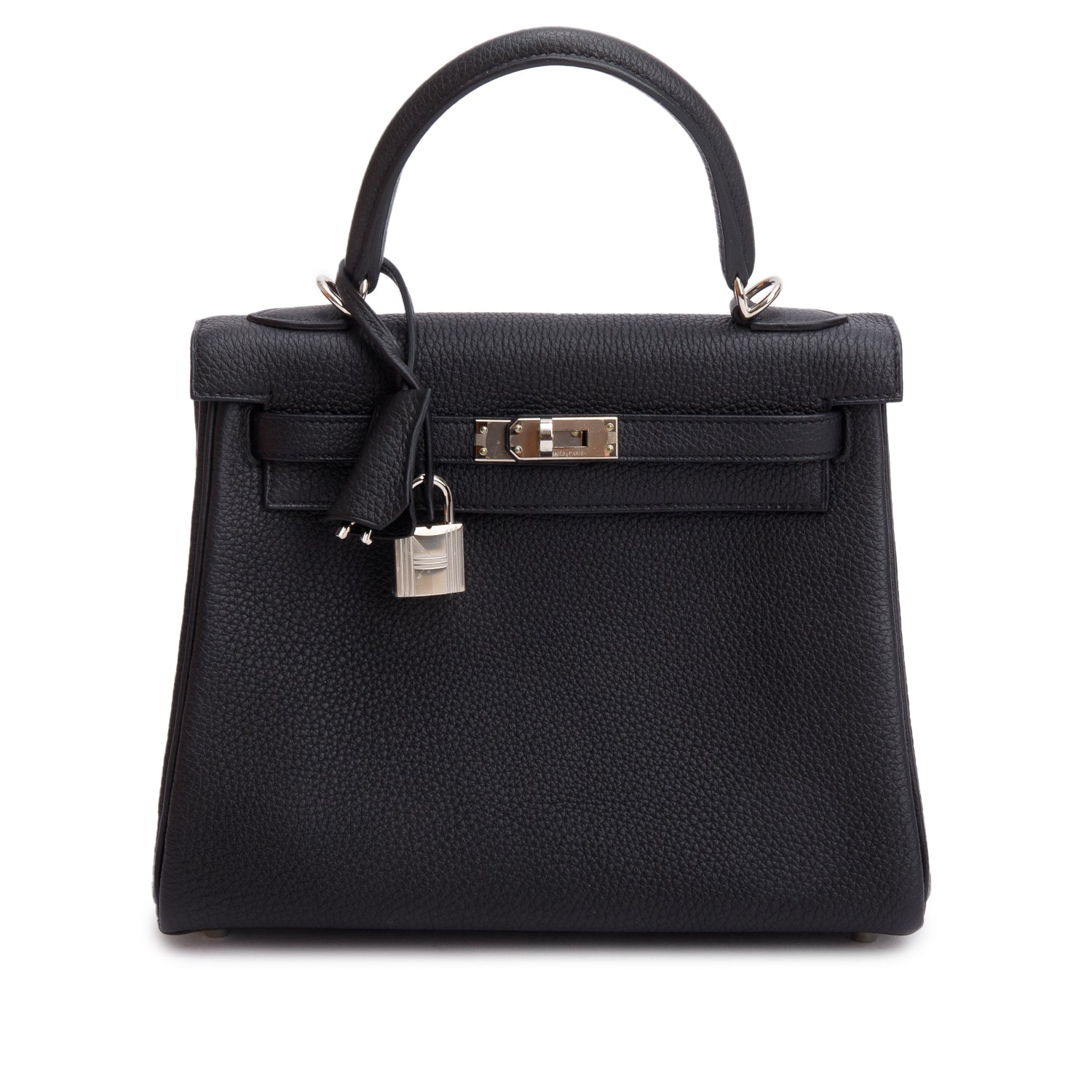 Hermes 2021 Noir Togo Kelly II Retourne 25 w/ Strap & Box