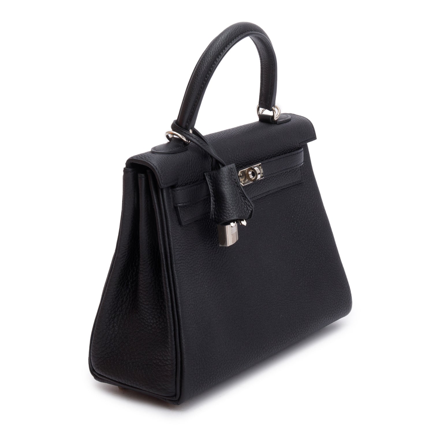 Hermes 2021 Noir Togo Kelly II Retourne 25 w/ Strap & Box