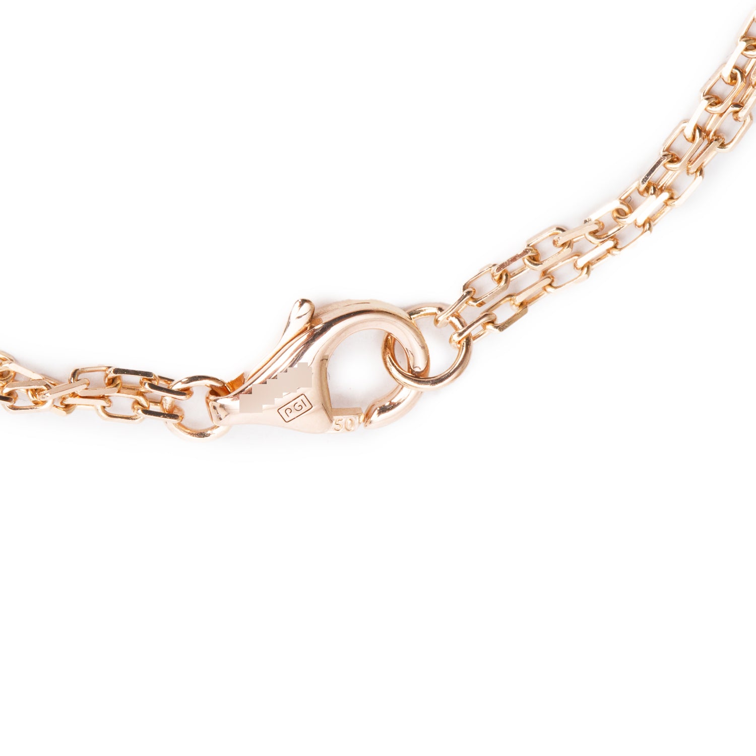 Cartier 18k Rose Gold 2 Diamond Love Chain Bracelet w/ Box & Certificate