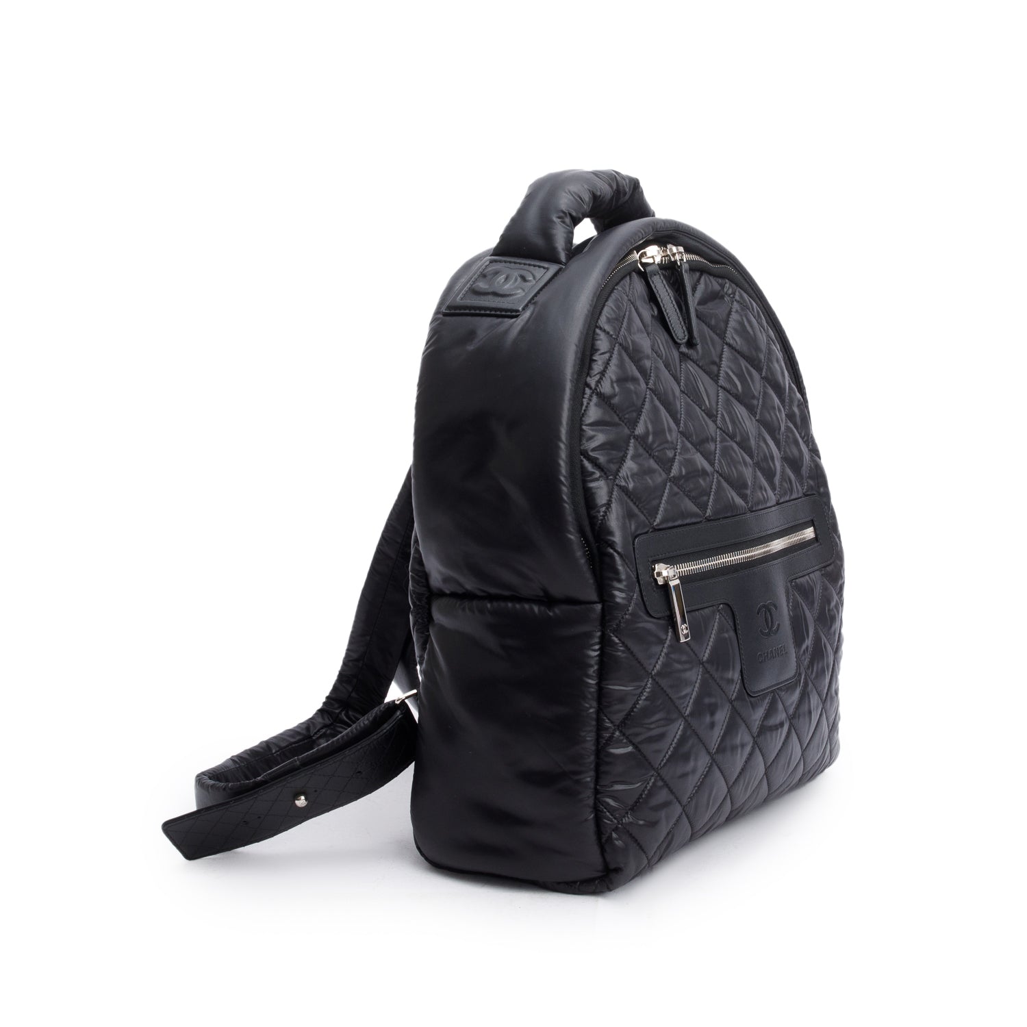 Chanel Black Nylon Quilted Coco Coocoon Backpack w/ Box