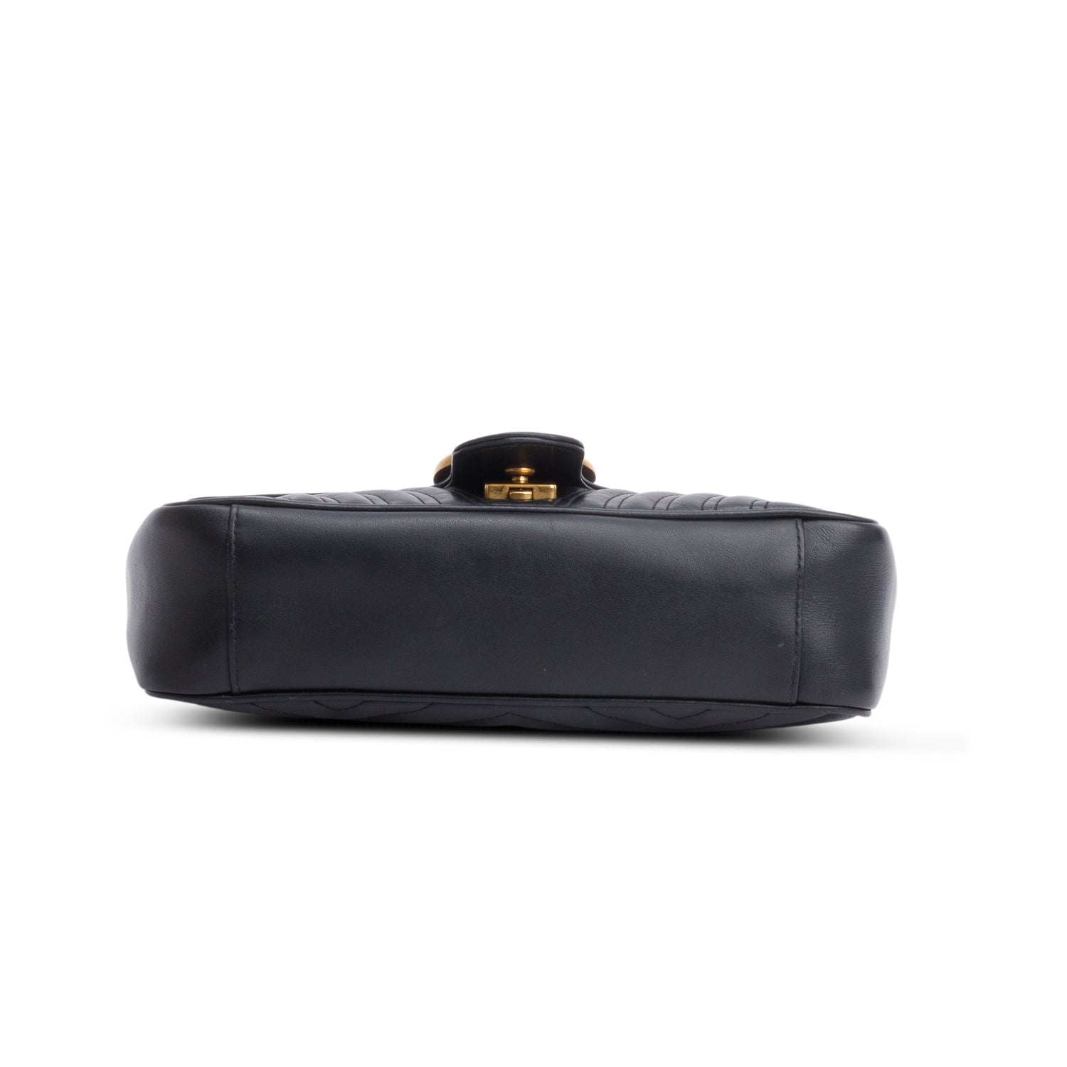 Gucci Black Leather GG Marmont Small Shoulder Bag