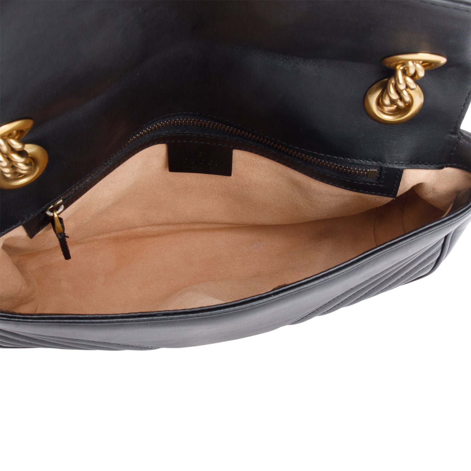 Gucci Black Leather GG Marmont Small Shoulder Bag