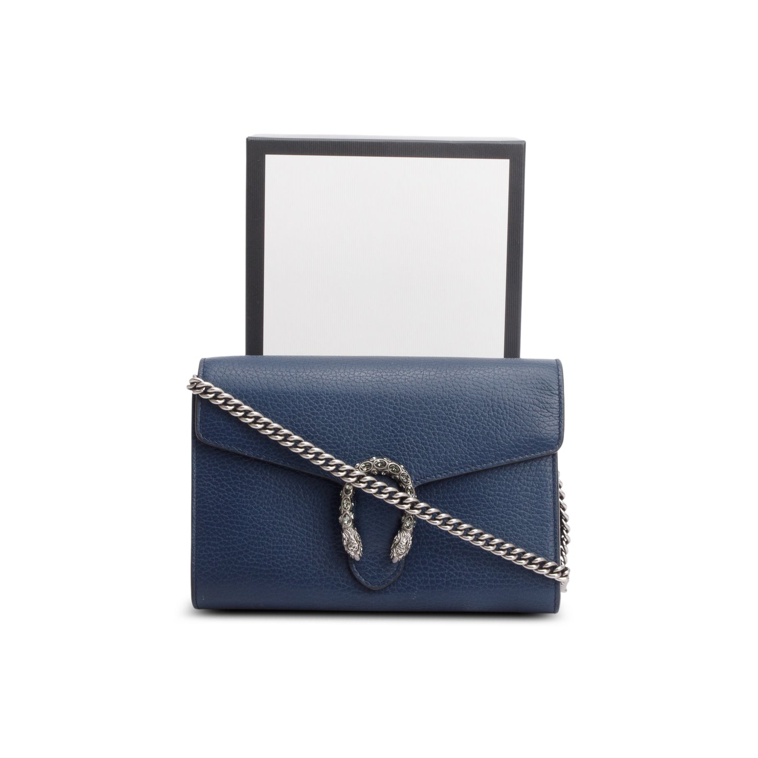 Gucci Navy Leather Dionysus Wallet on Chain w/ Box