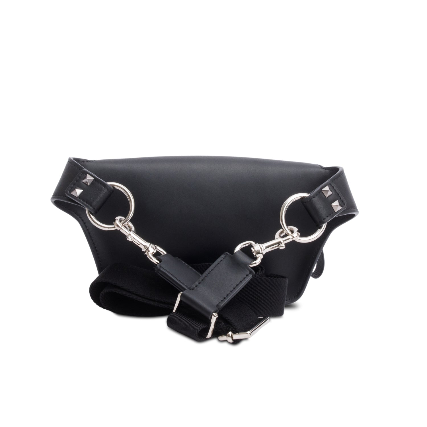 Valentino Black Leather VLTN Belt Bag