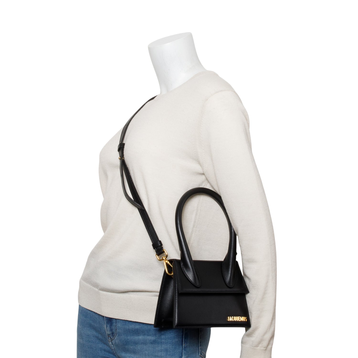 Jacquemus Black Smooth Calfskin Le Chiquito Moyen w/ Strap