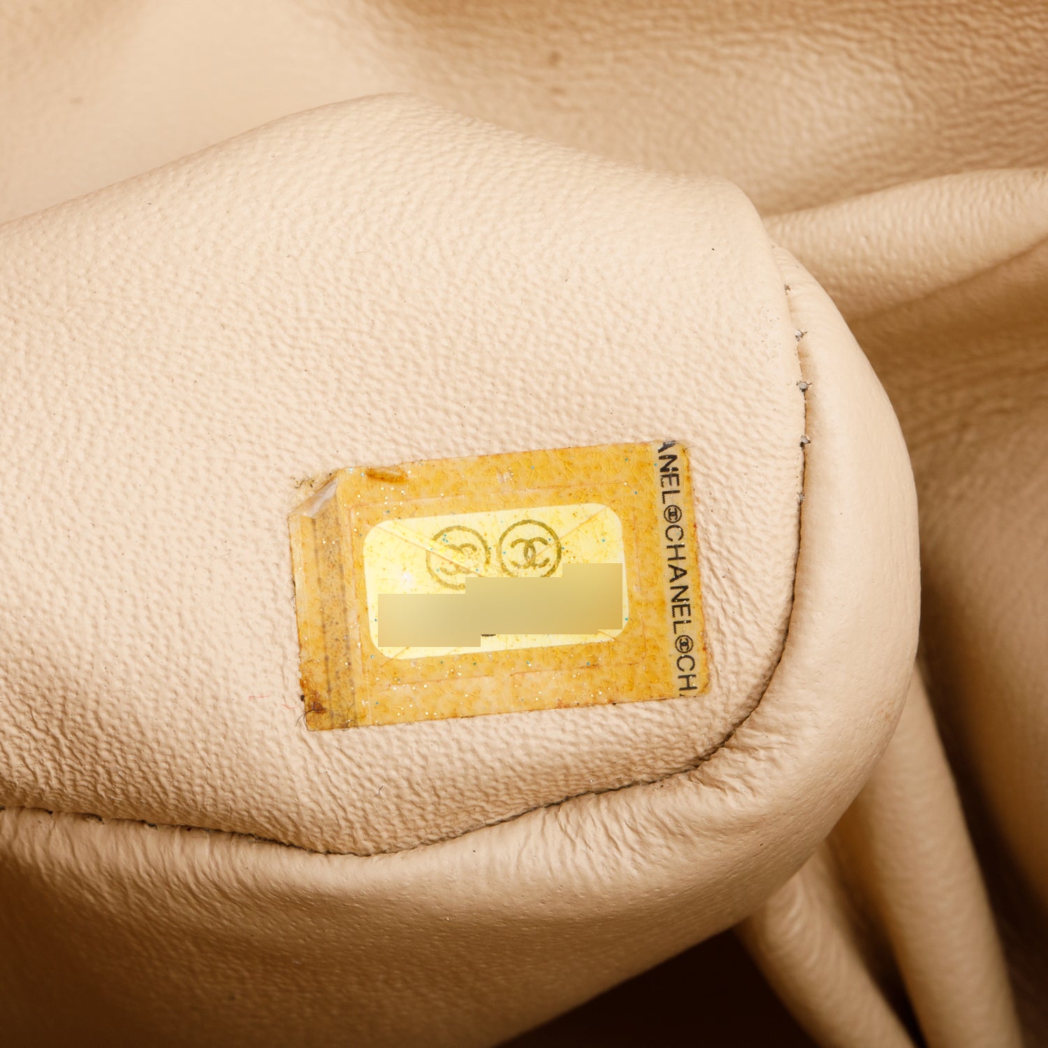 Chanel Beige Quilted Caviar Leather Classic Jumbo Double Flap Bag w/ Box