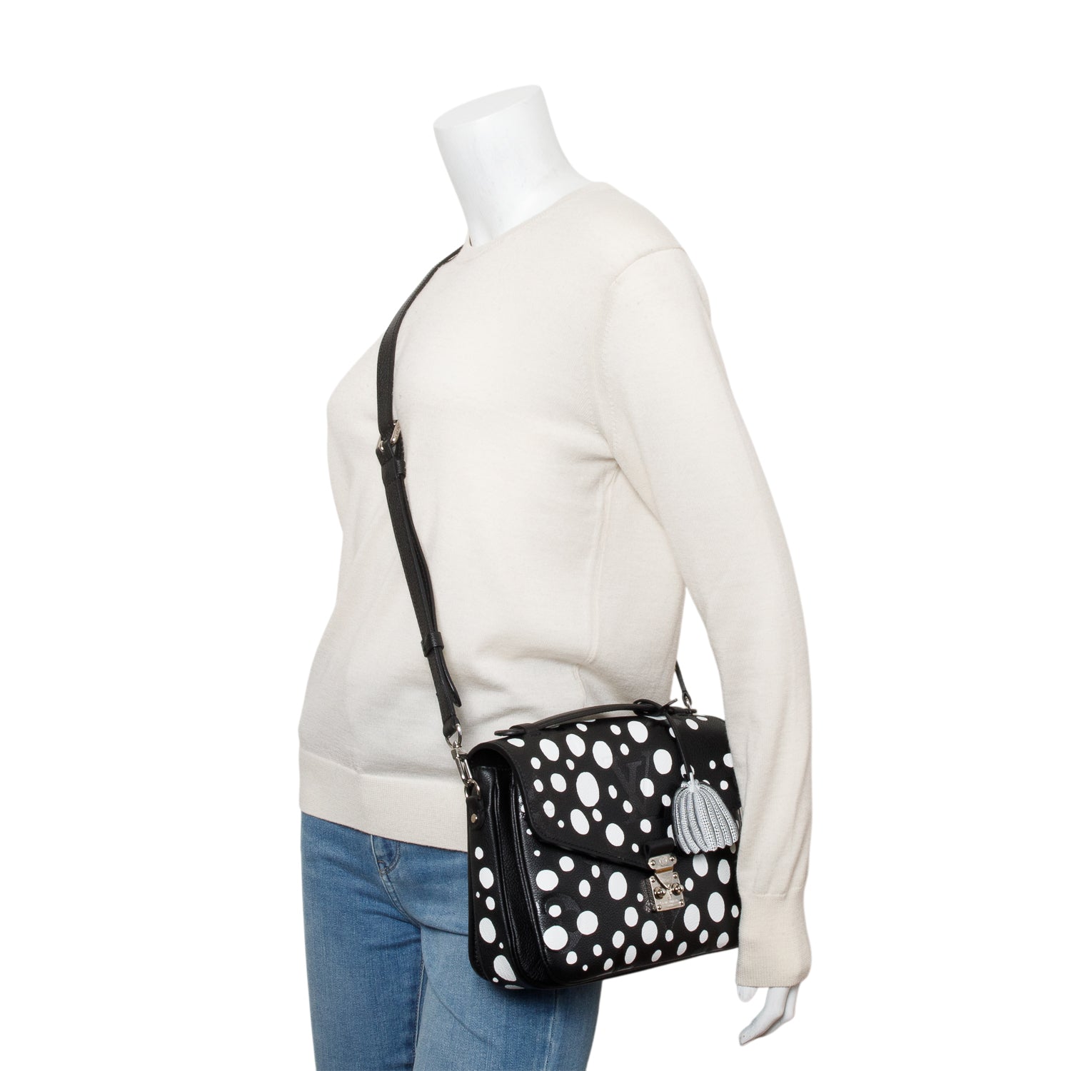 Louis Vuitton x Yayoi Kusama 2023 Black Infinity Dots Monogram Empreinte Leather Pochette Metis w/ Box