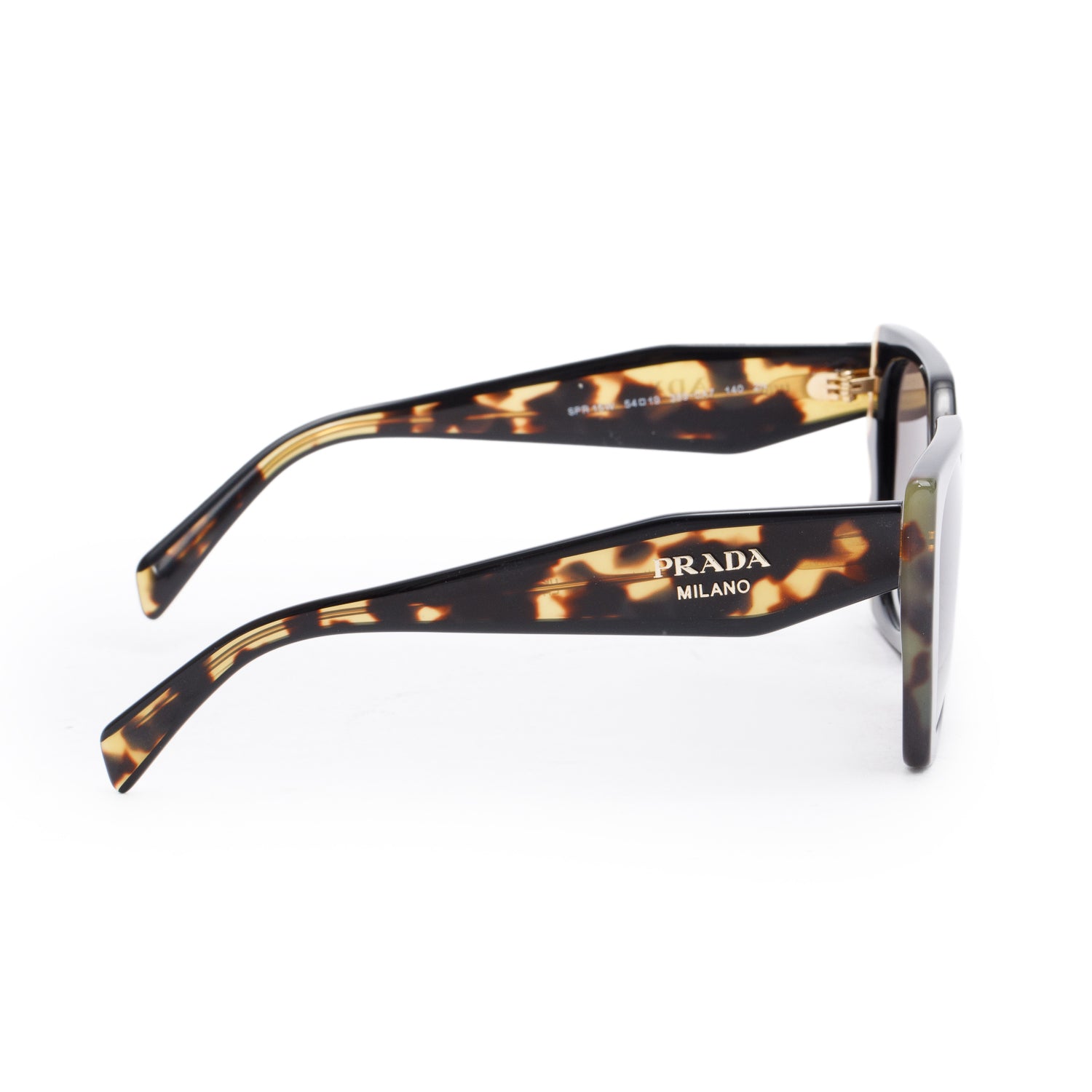 Prada SPR 15W Black/Brown Tortoishell Acetate Prada Logo Sunglasses w/ Case