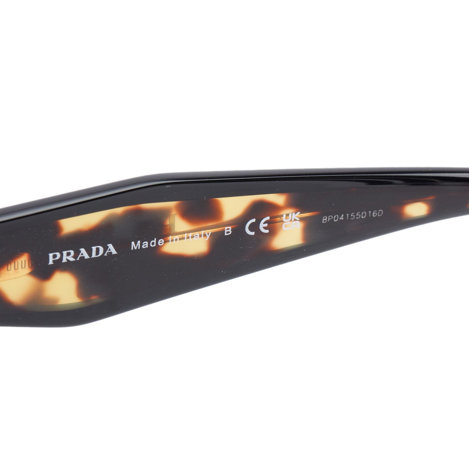 Prada SPR 15W Black/Brown Tortoishell Acetate Prada Logo Sunglasses w/ Case