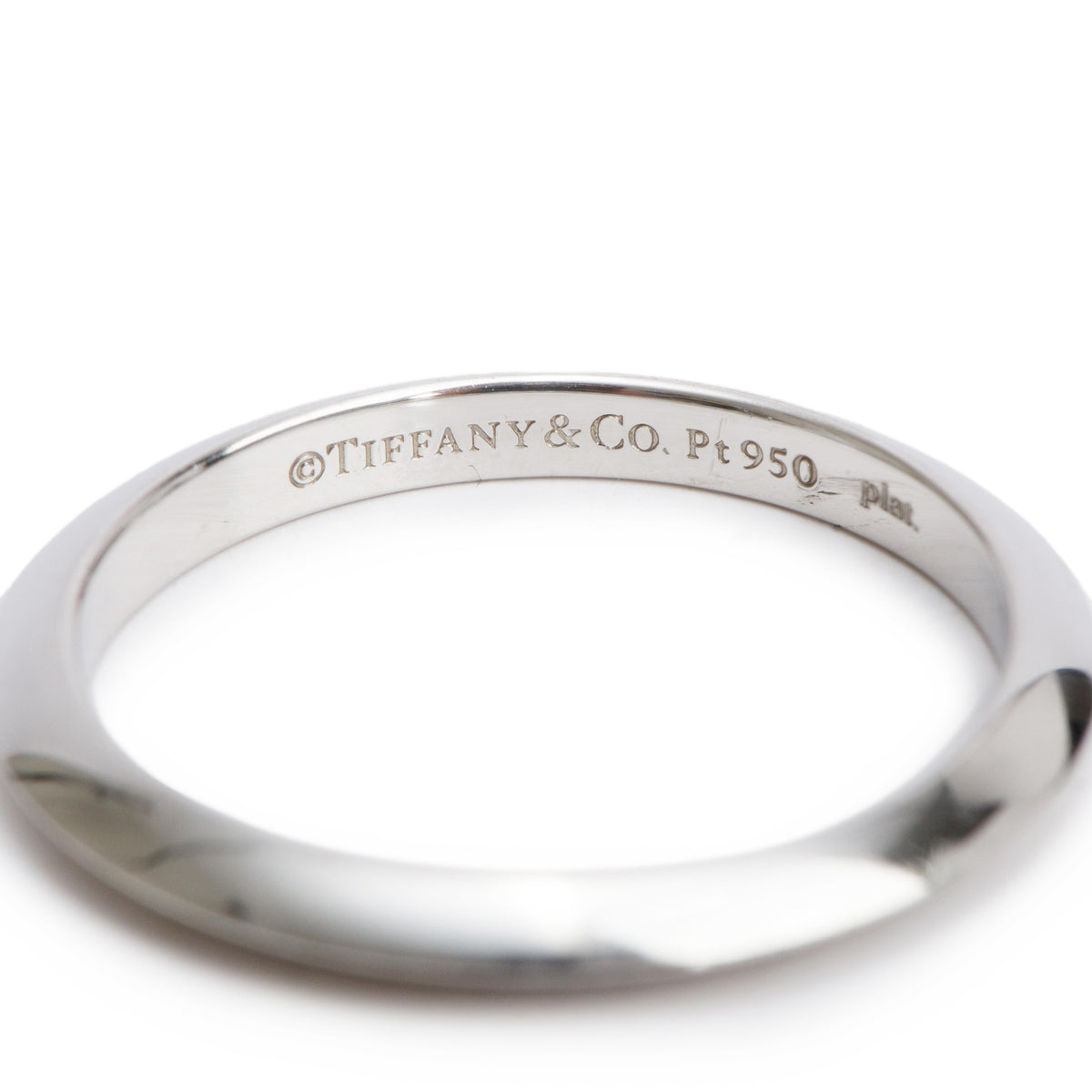 Tiffany & Co. Platinum Knife Edge Wedding Band Ring, Size 5.5