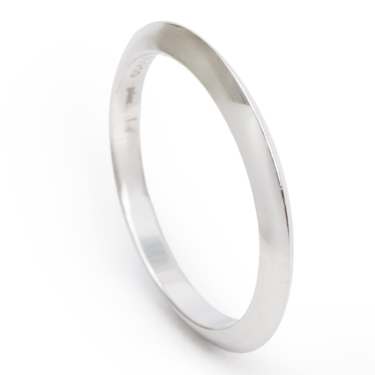 Tiffany & Co. Platinum Knife Edge Wedding Band Ring, Size 5.5
