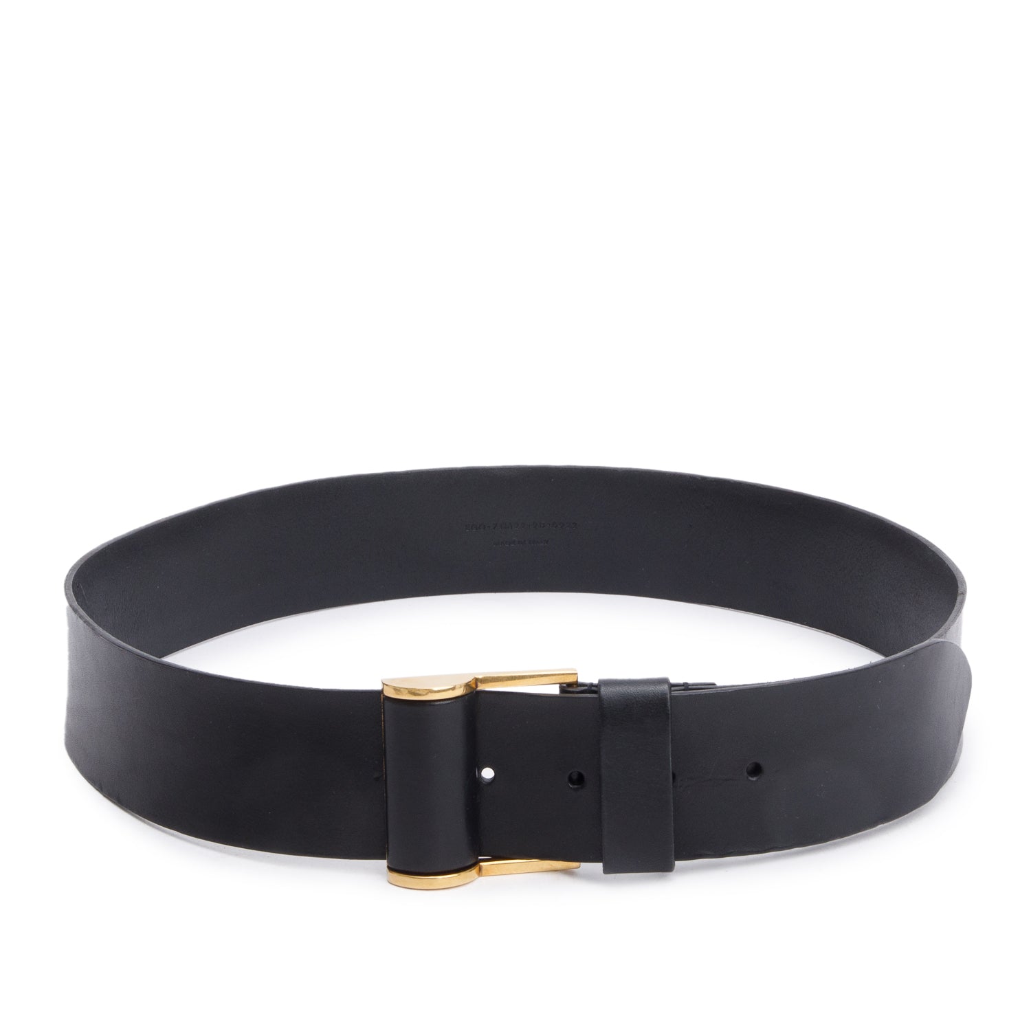 Saint Laurent 2022 Black Leather Wide Belt 90 36