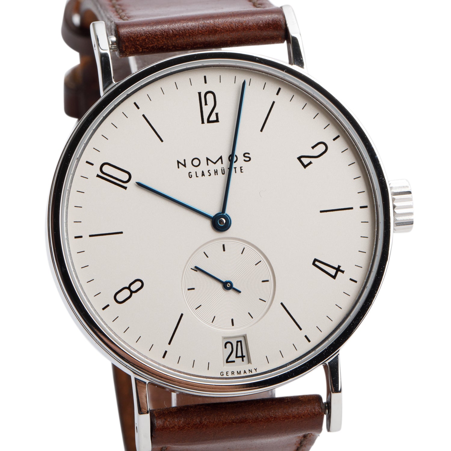 Nomos Glashutte Stainless Steel Tangomat 38.3 MM Automatic Watch w/ Box & Papers