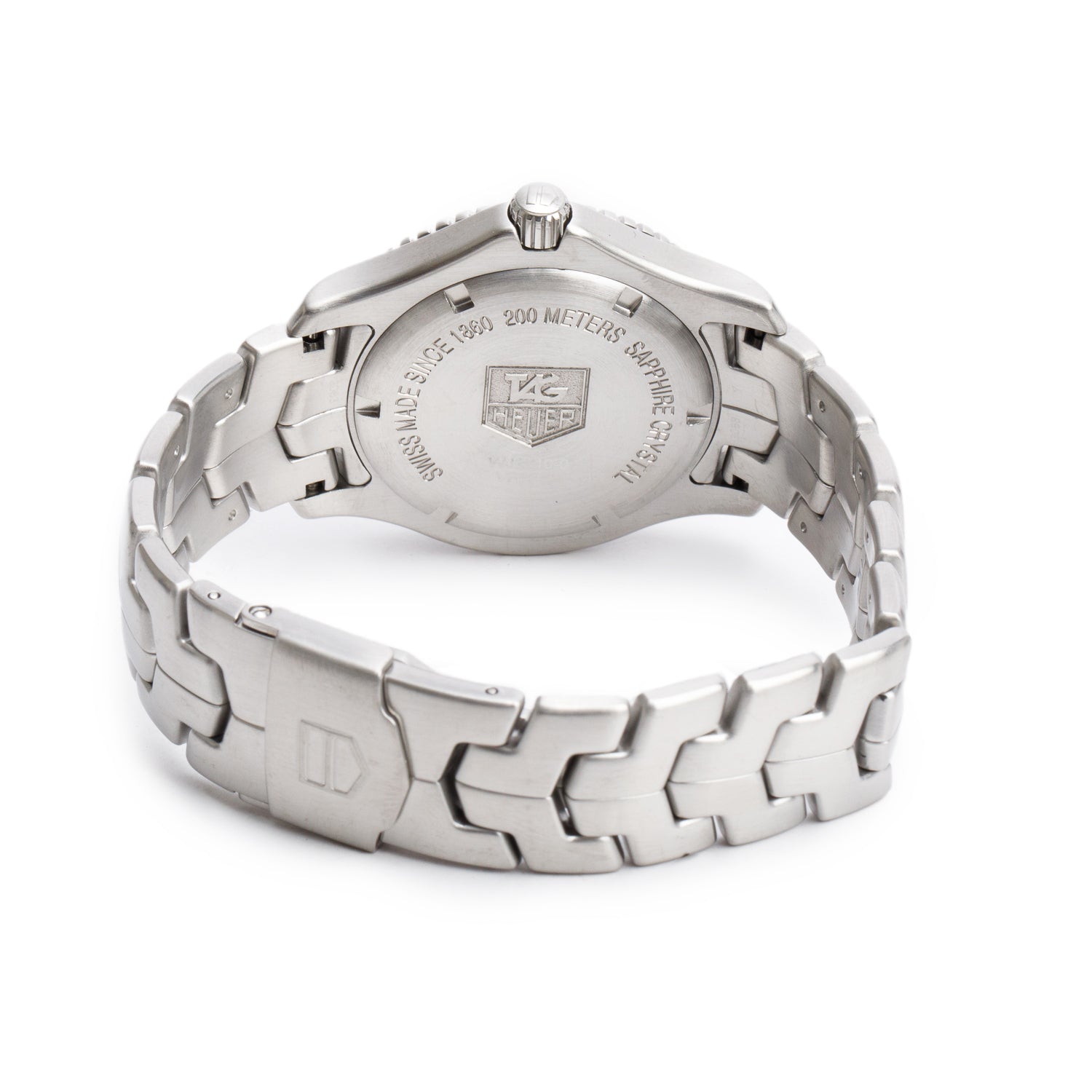 Tag Heuer Stainless Steel Link 39 MM Quartz Watch Black Dial WJ1110 w/ Box & Papers