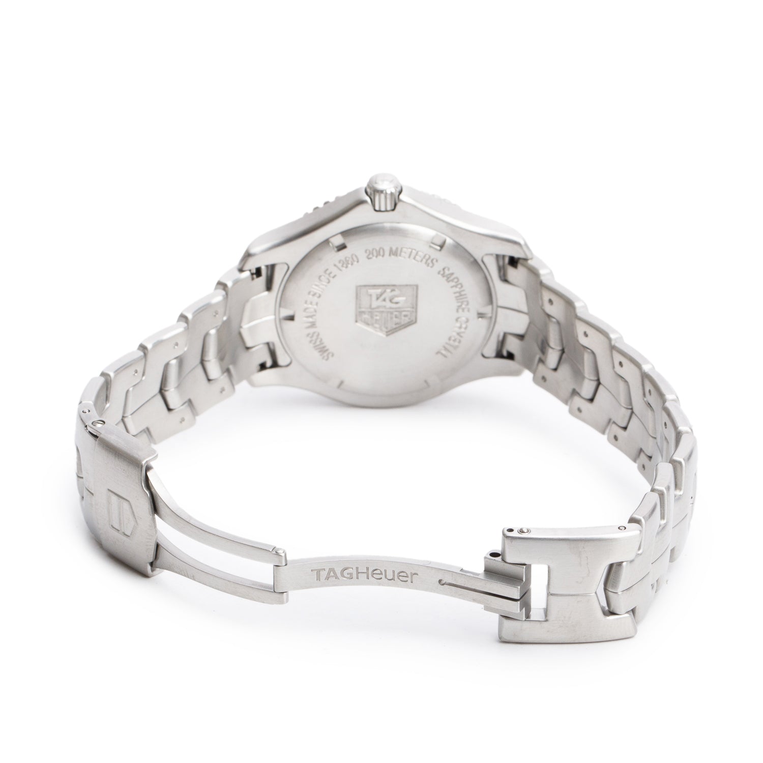 Tag Heuer Stainless Steel Link 39 MM Quartz Watch Black Dial WJ1110 w/ Box & Papers