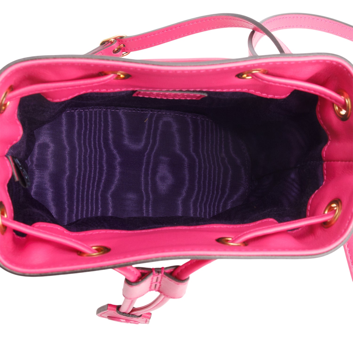 Gucci Pink Nylon Calfskin Enamel GG Bucket Bag w/ Strap