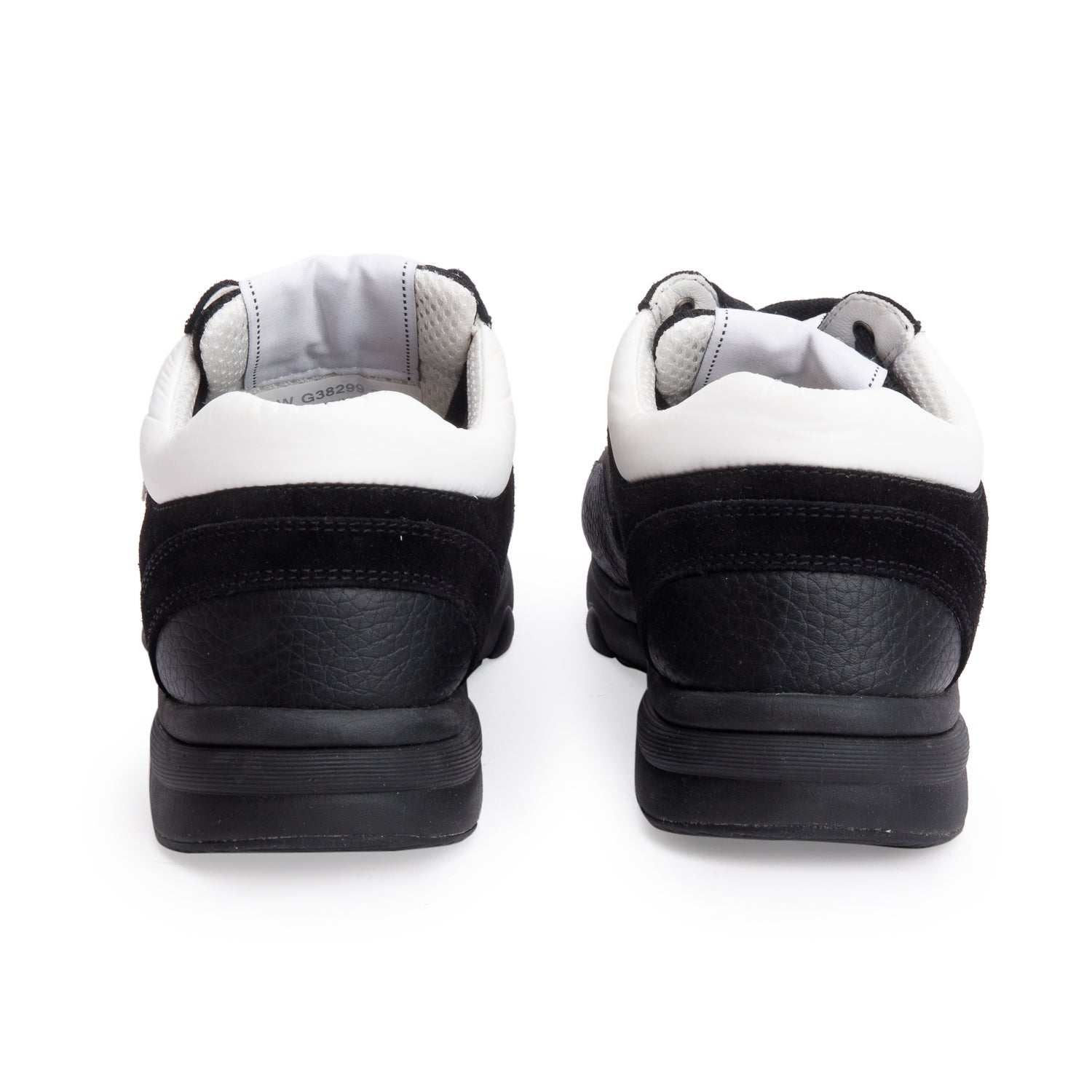 Chanel Black Calfskin Mesh Suede CC Logo Sneakers, Size 38.5 w/ Box