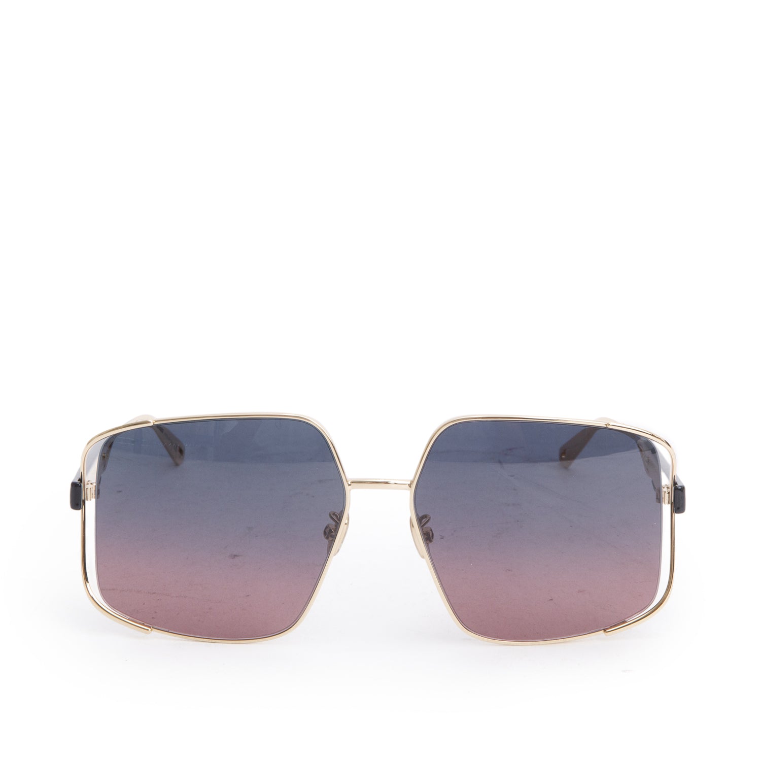 Christian Dior Black Acetate Gold Tone Metal ArchiDior S1U Square Sunglasses w/ Box & Case