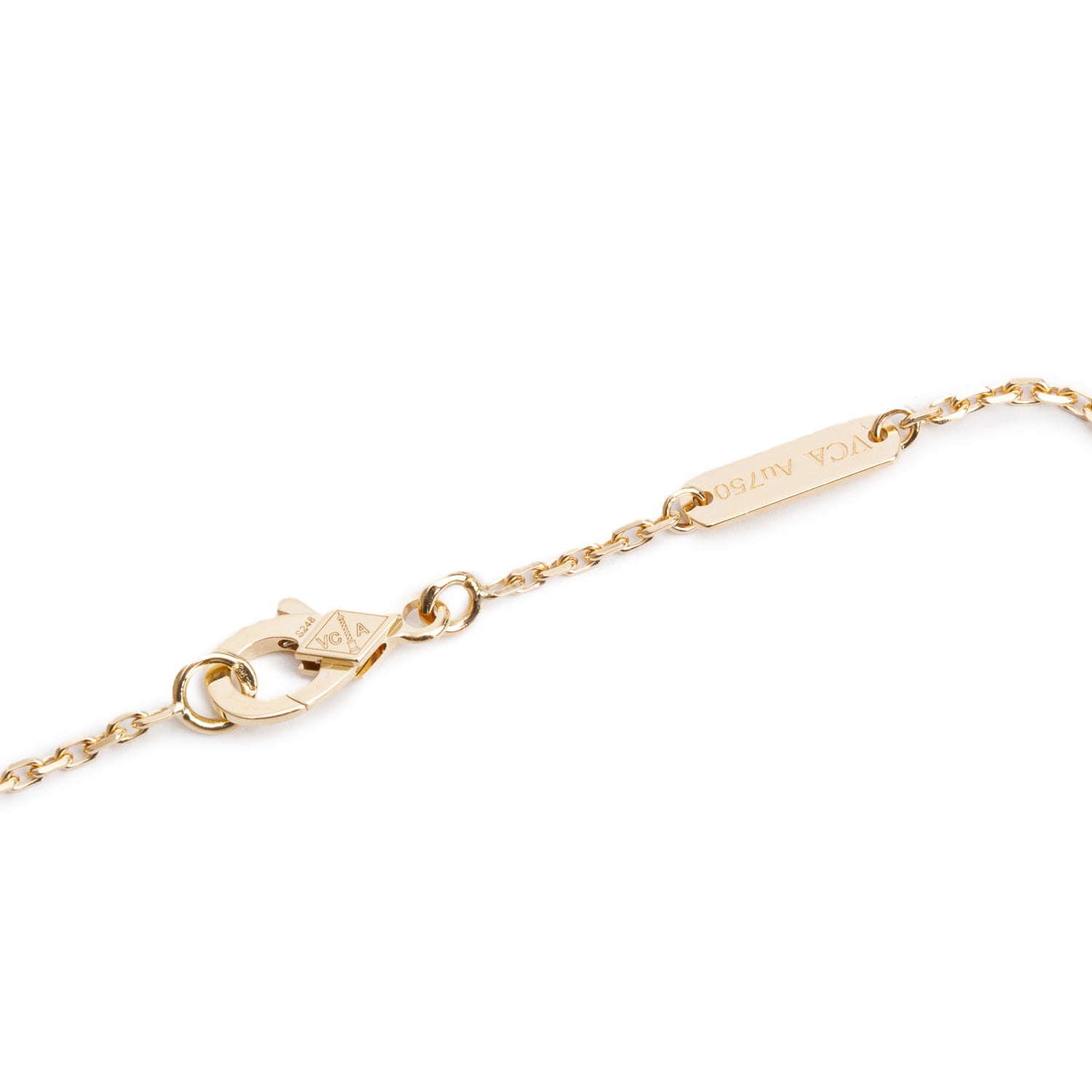 Van Cleef & Arpels 2023 18k Yellow Gold Vintage Alhambra Mother of Pearl Pendant Necklace w/ Box
