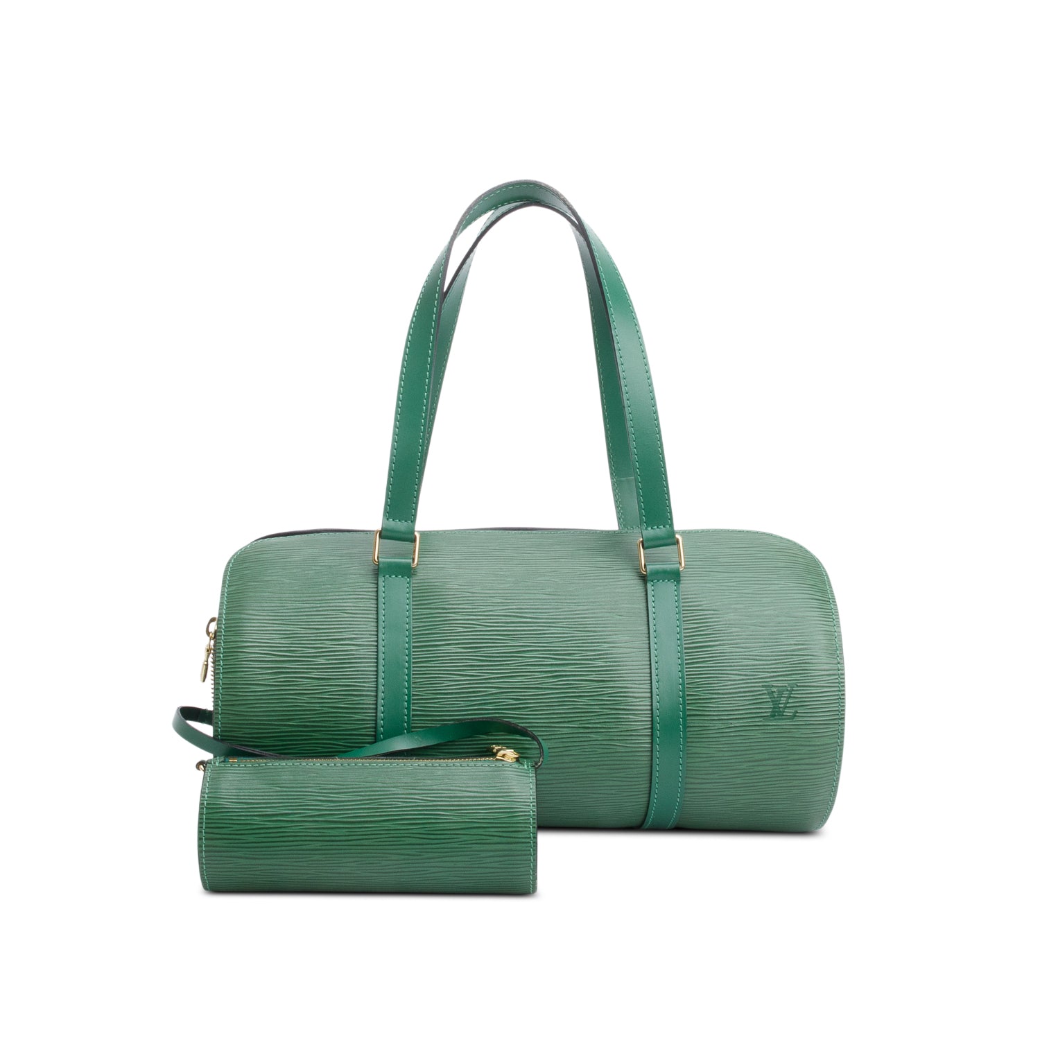 Louis Vuitton Green Epi Leather Soufflot Bag w/ Pochette