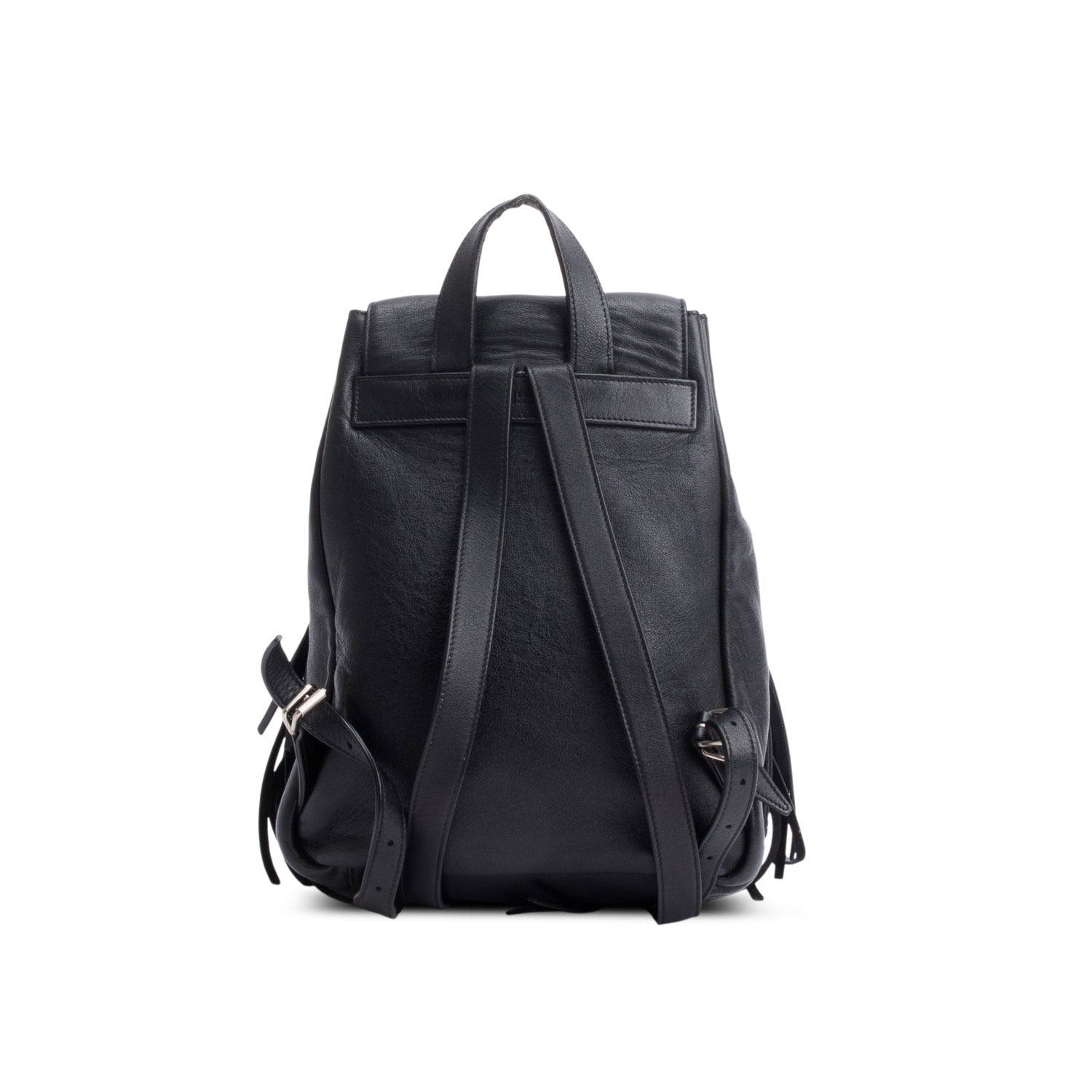 Saint Laurent Black Calfskin Fringe Festival Backpack