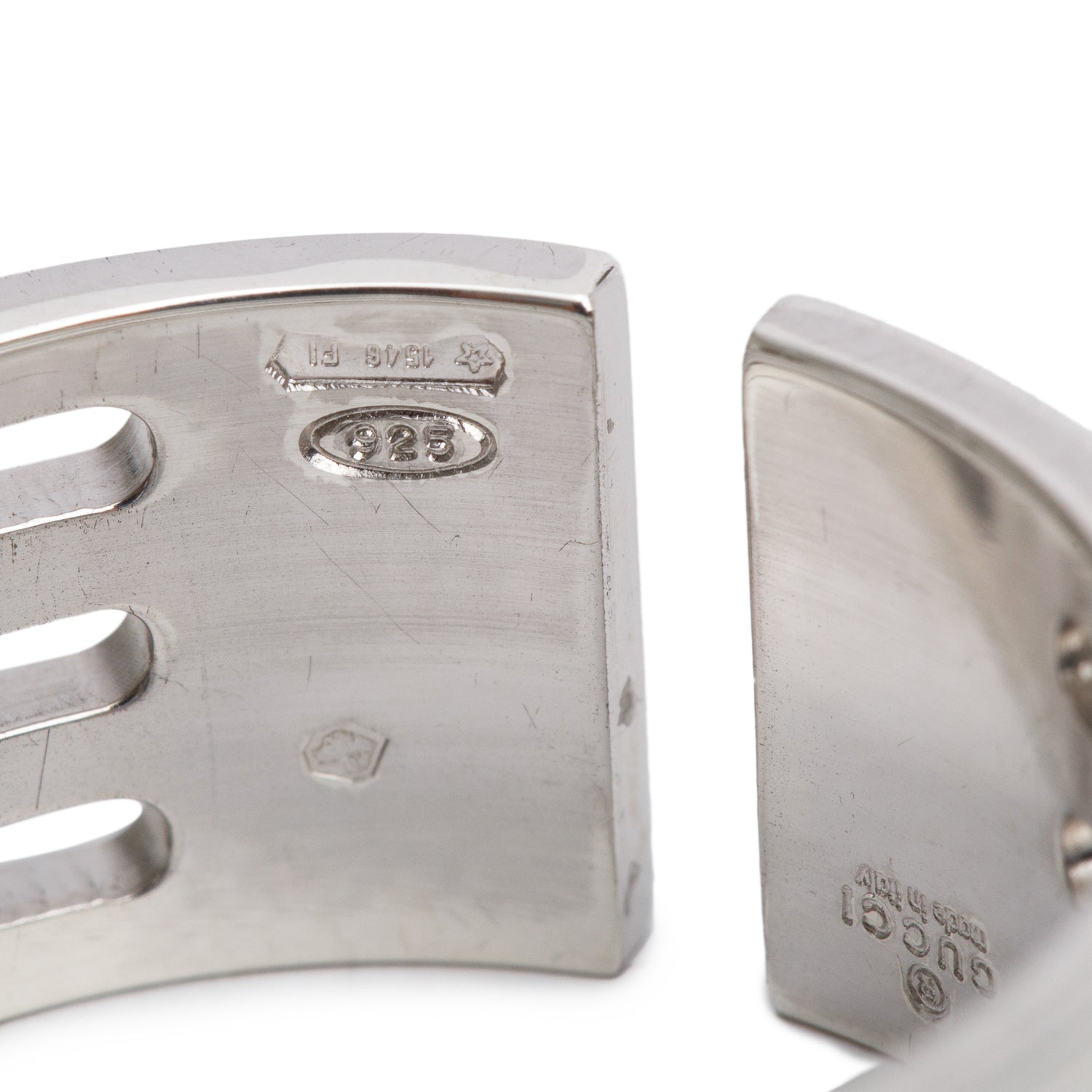 Gucci Vintage Sterling Silver Four-Row Ring, Size 12