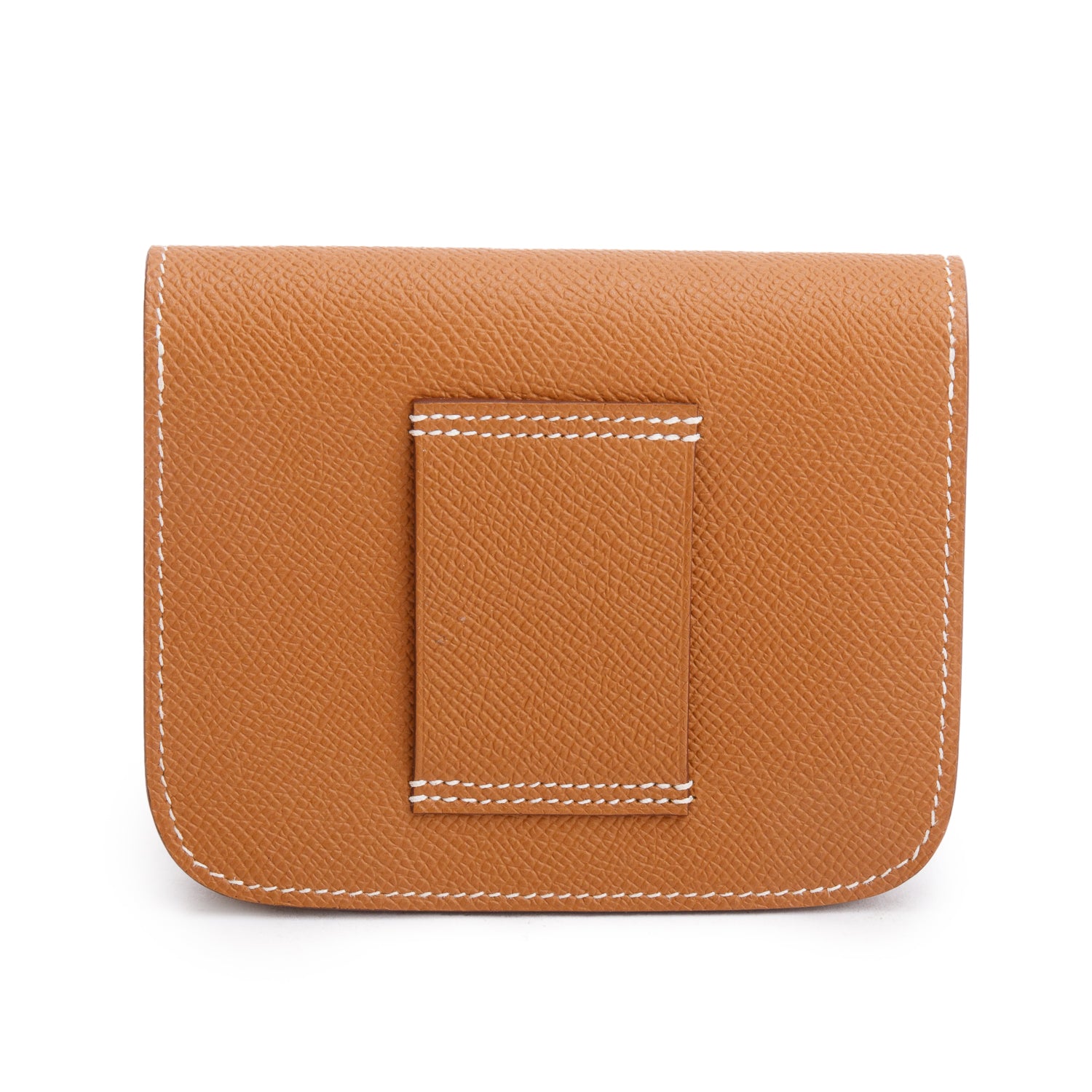 Hermes 2024 Gold Veau Epsom Constance Slim Compact Wallet w/ Box & Insert