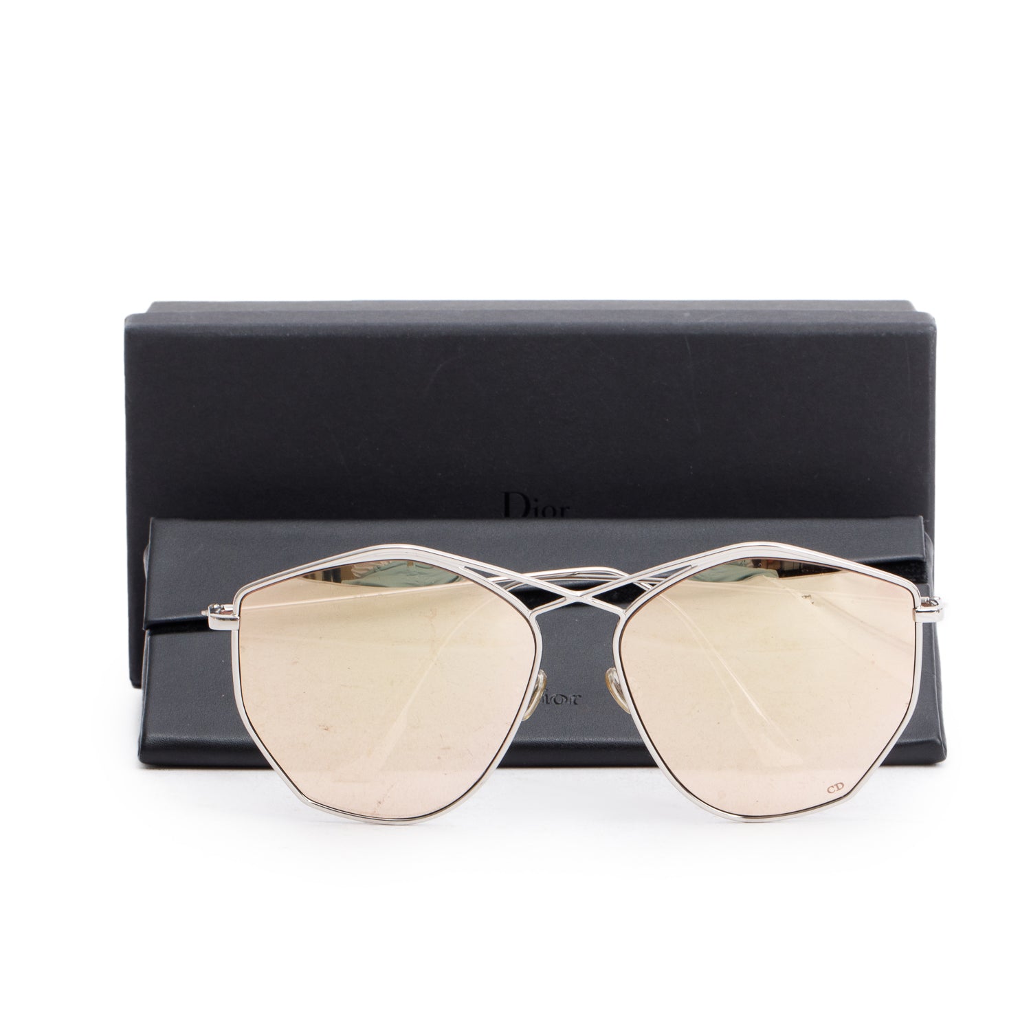 Christian Dior Silver-Tone Metal Frame DiorStellaire 4  Sunglasses w/ Box, Case & AuthenticityCard