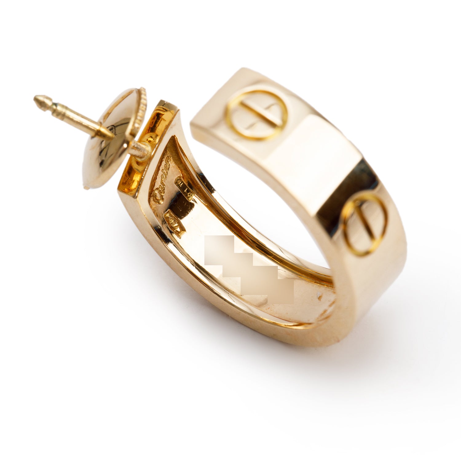 Cartier 18k Yellow Gold Love Hoop Earrings w/ Box