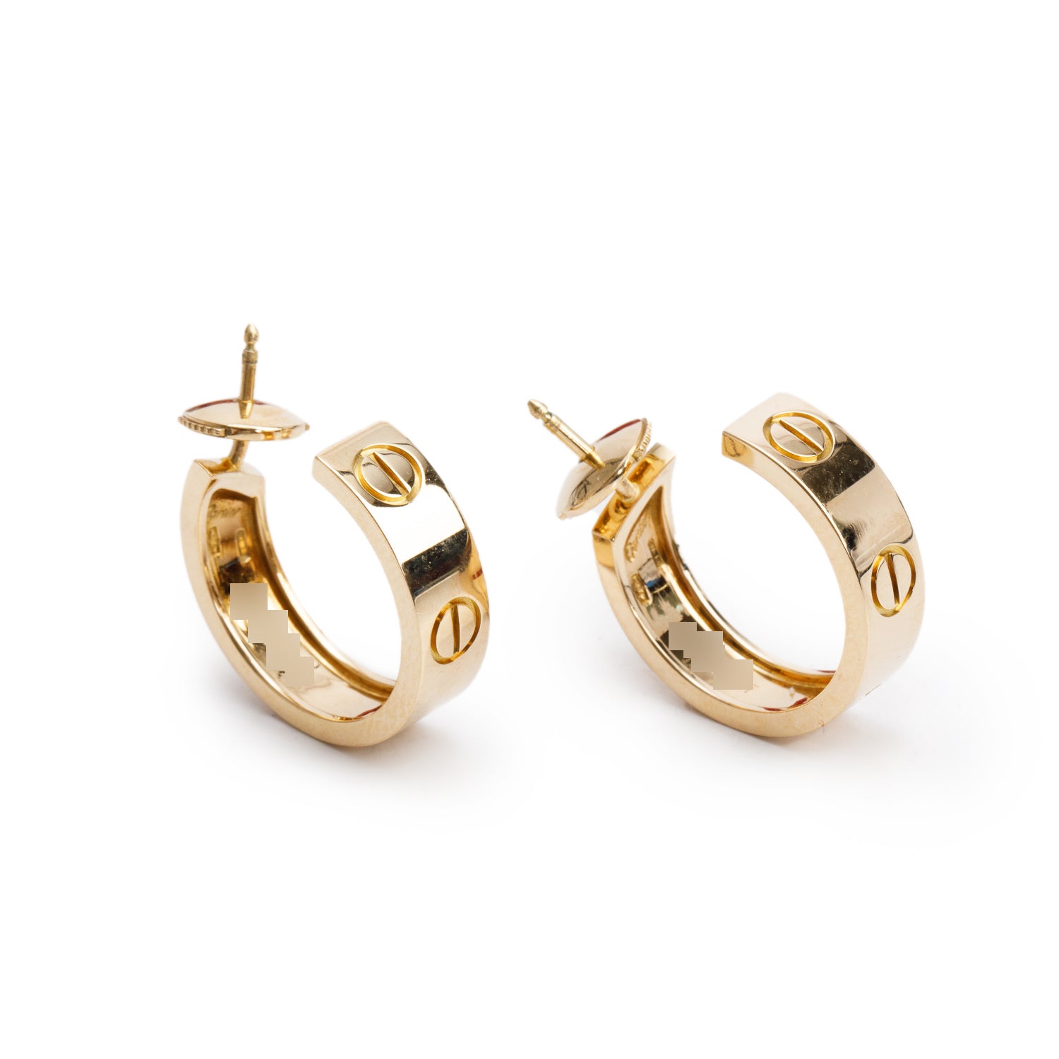 Cartier 18k Yellow Gold Love Hoop Earrings w/ Box