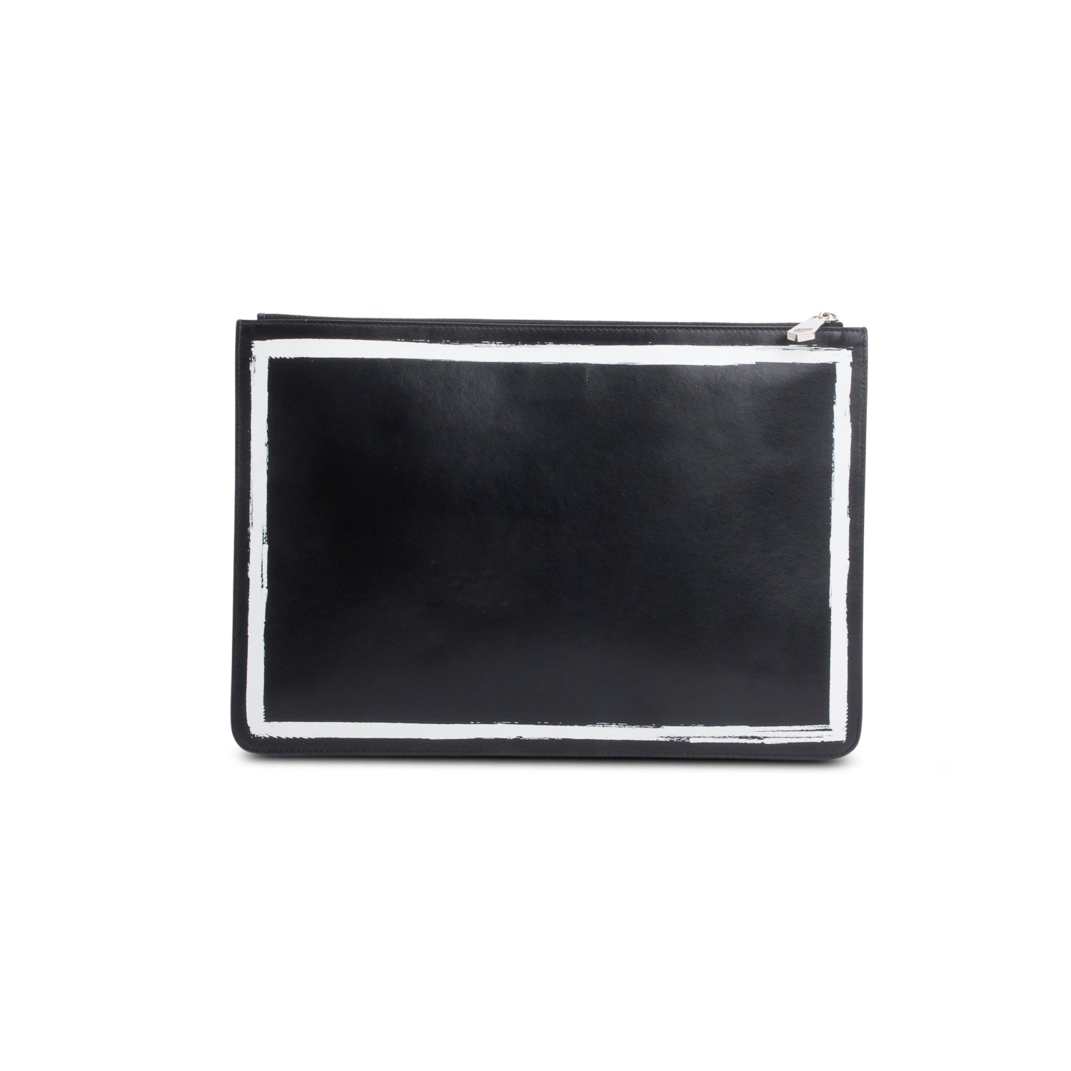 Givenchy Black Smooth Calfskin Graffiti Paint Logo Pouch