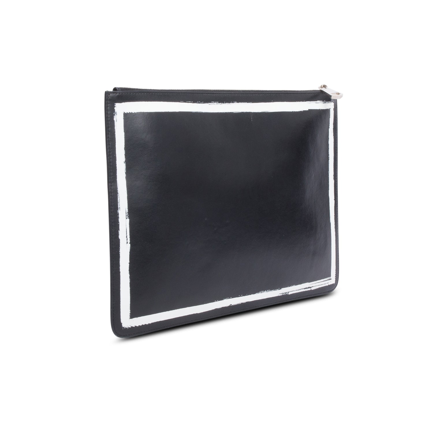 Givenchy Black Smooth Calfskin Graffiti Paint Logo Pouch