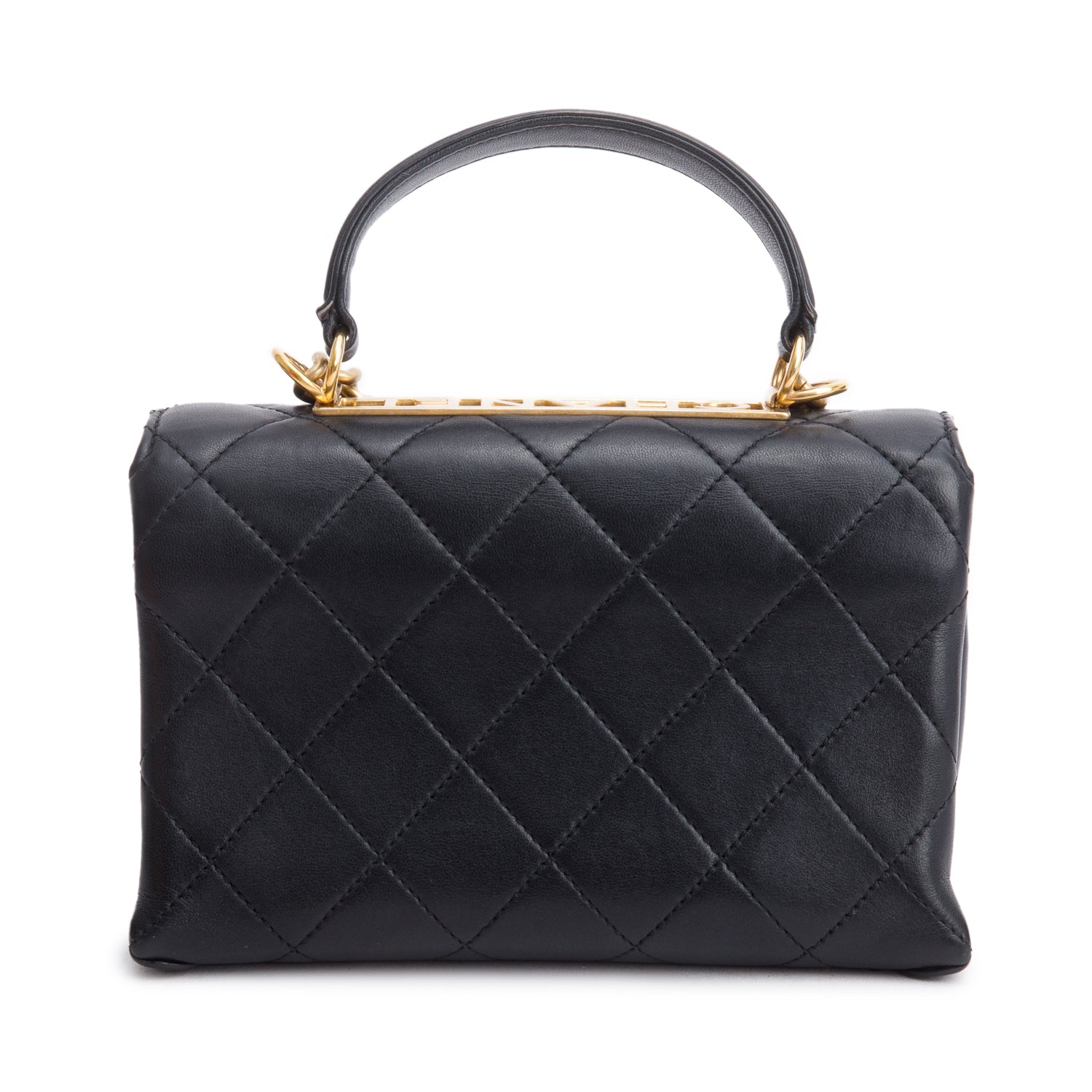 Chanel Black Quilted Lambskin Small Trendy Spirit Flap Handle Bag w/ Box & Authenticity Card