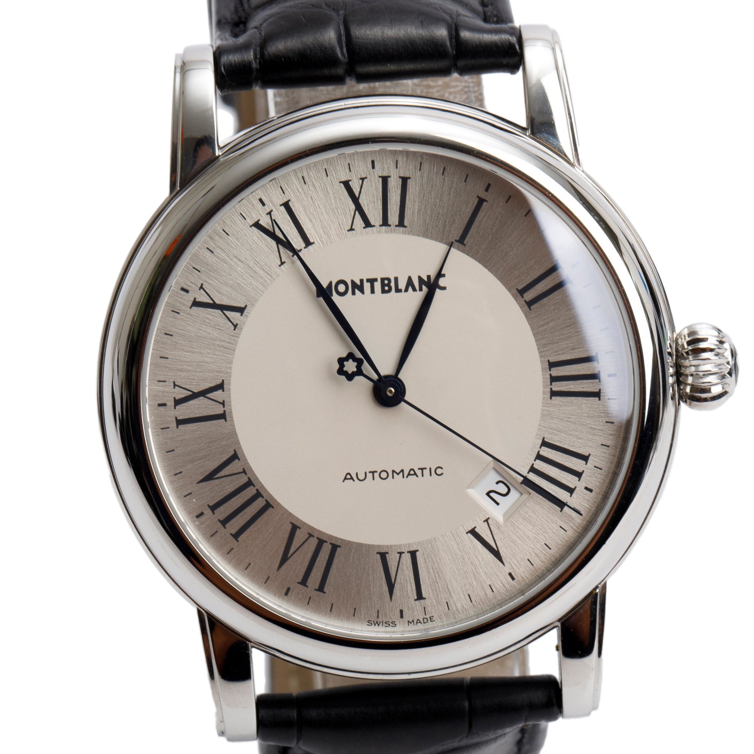 Montblanc Stainless Steel Meisterstuck Star 40 MM Automatic Watch Silver Dial 7068