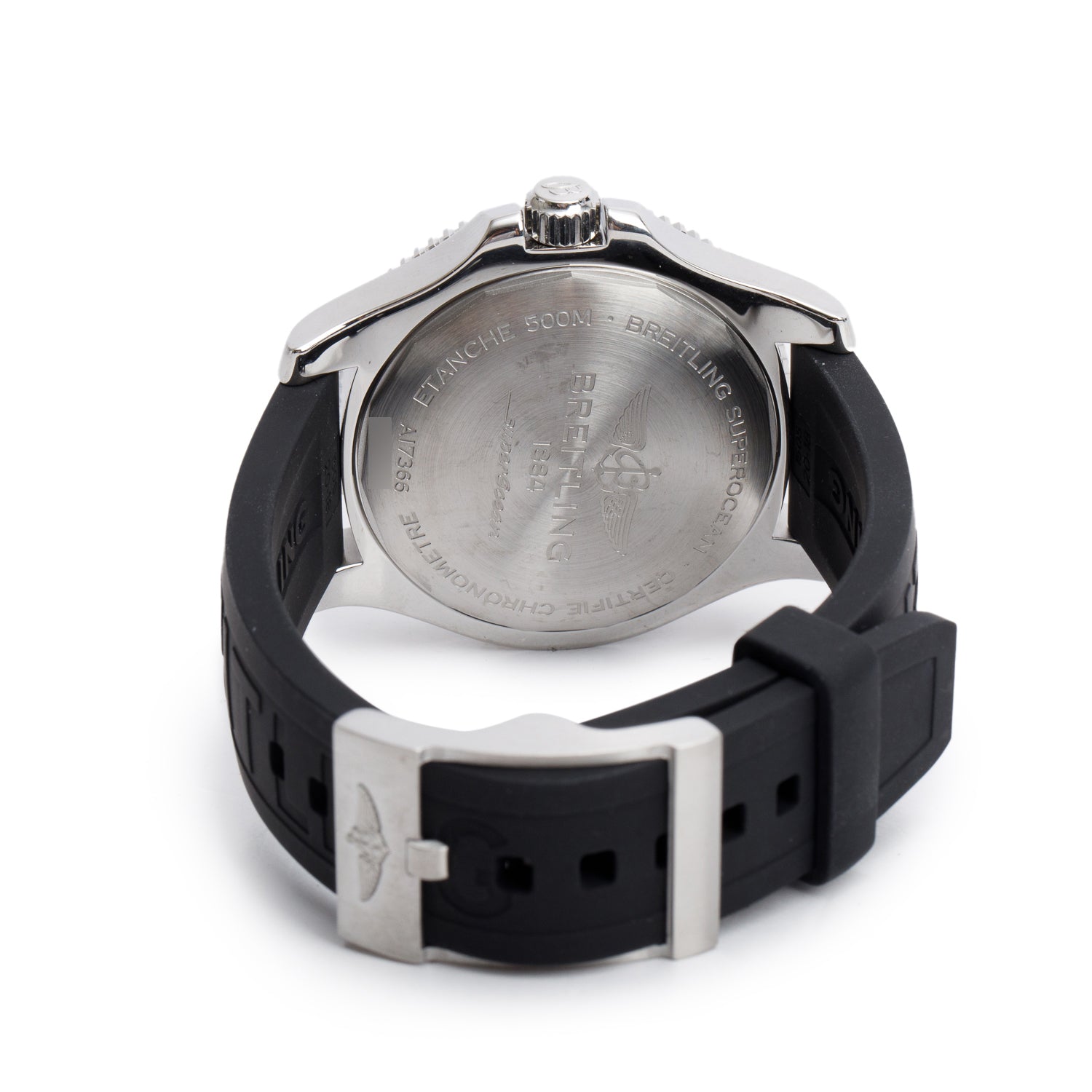 Breitling Stainless Steel Superocean 42 MM Automatic Watch Black Dial A17366 w/ Box & Papers