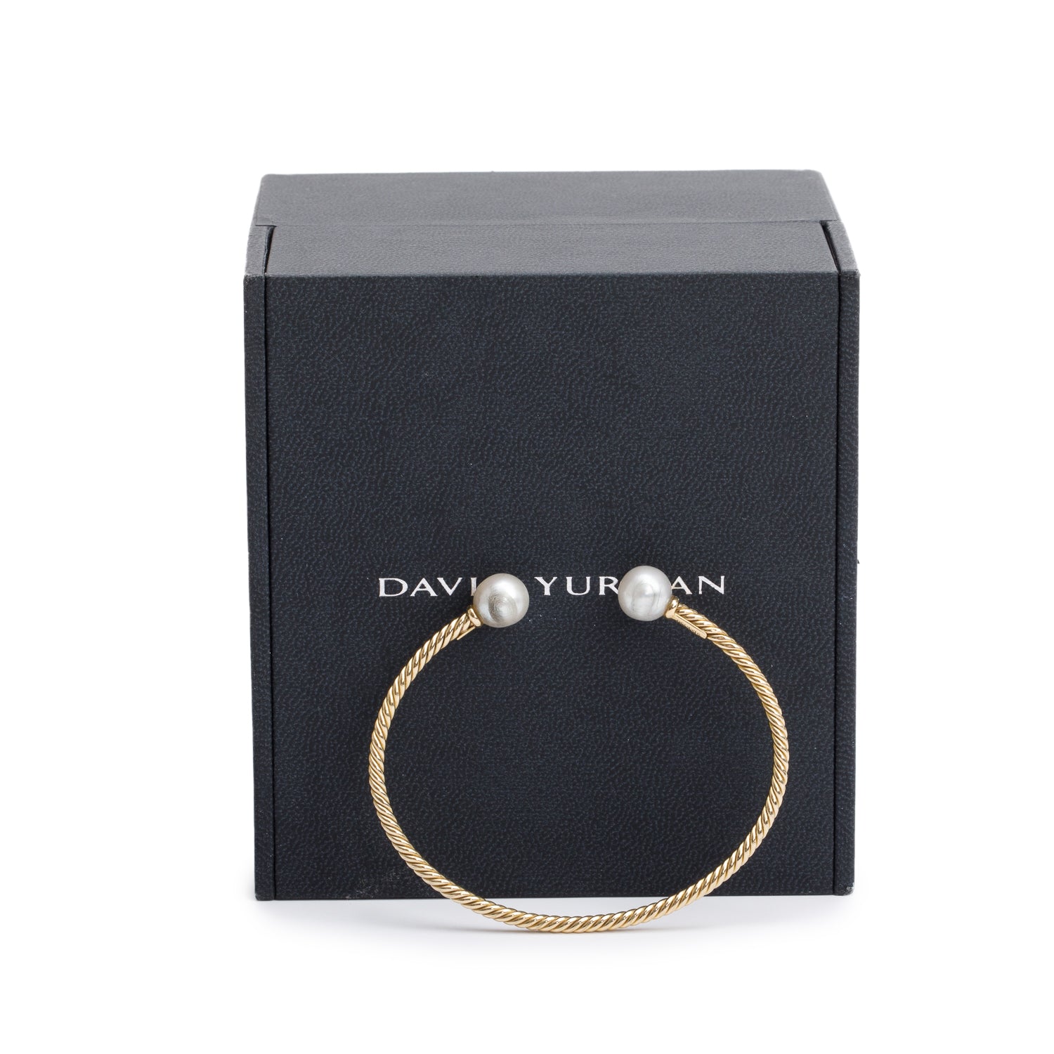 David Yurman 18k Yellow Gold Pearl Solari Cablespira 2.6 MM Bracelet w/ Box