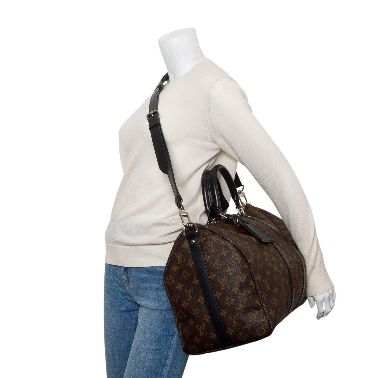 2020 Louis Vuitton Monogram Macassar Keepall Bandouliere 45 w/ Strap