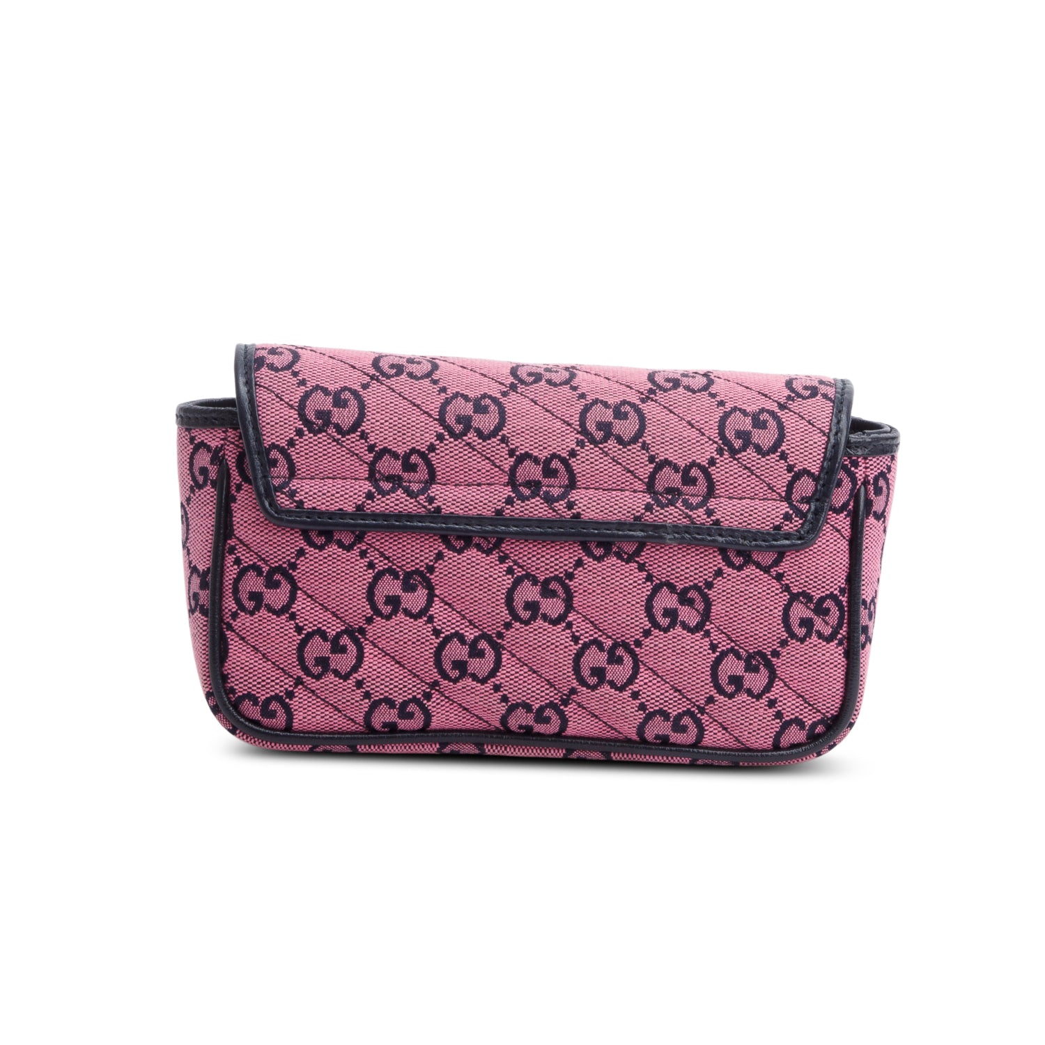Gucci Pink Monogram Matelasse Floral Embroidered Super Mini GG Marmont Shoulder Bag