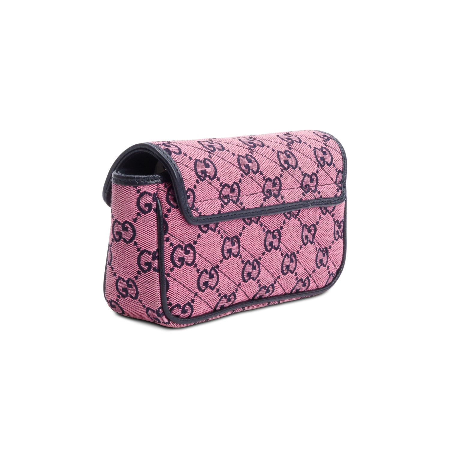 Gucci Pink Monogram Matelasse Floral Embroidered Super Mini GG Marmont Shoulder Bag