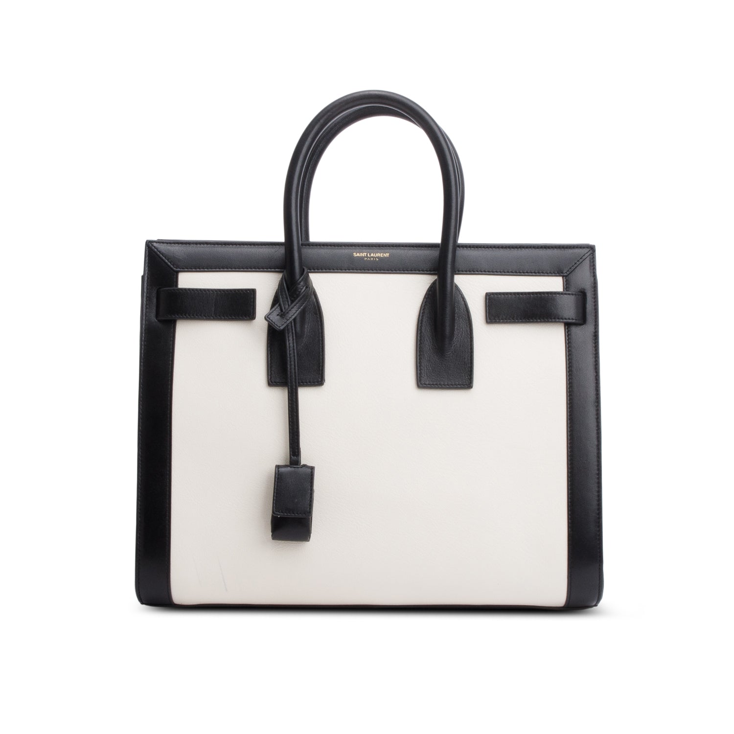 Saint Laurent Calfskin Bi-Color Small Sac De Jour w/ Strap