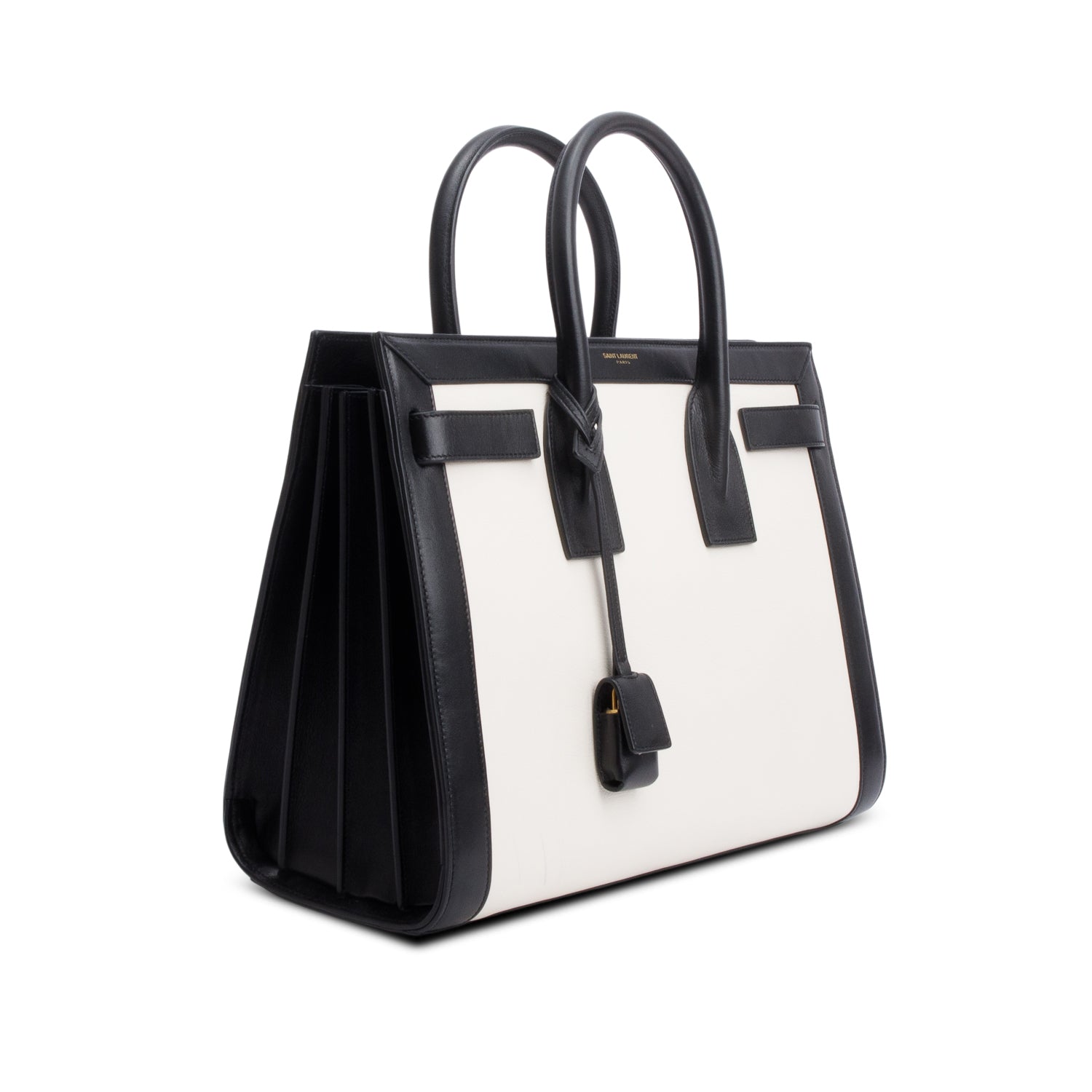 Saint Laurent Calfskin Bi-Color Small Sac De Jour w/ Strap