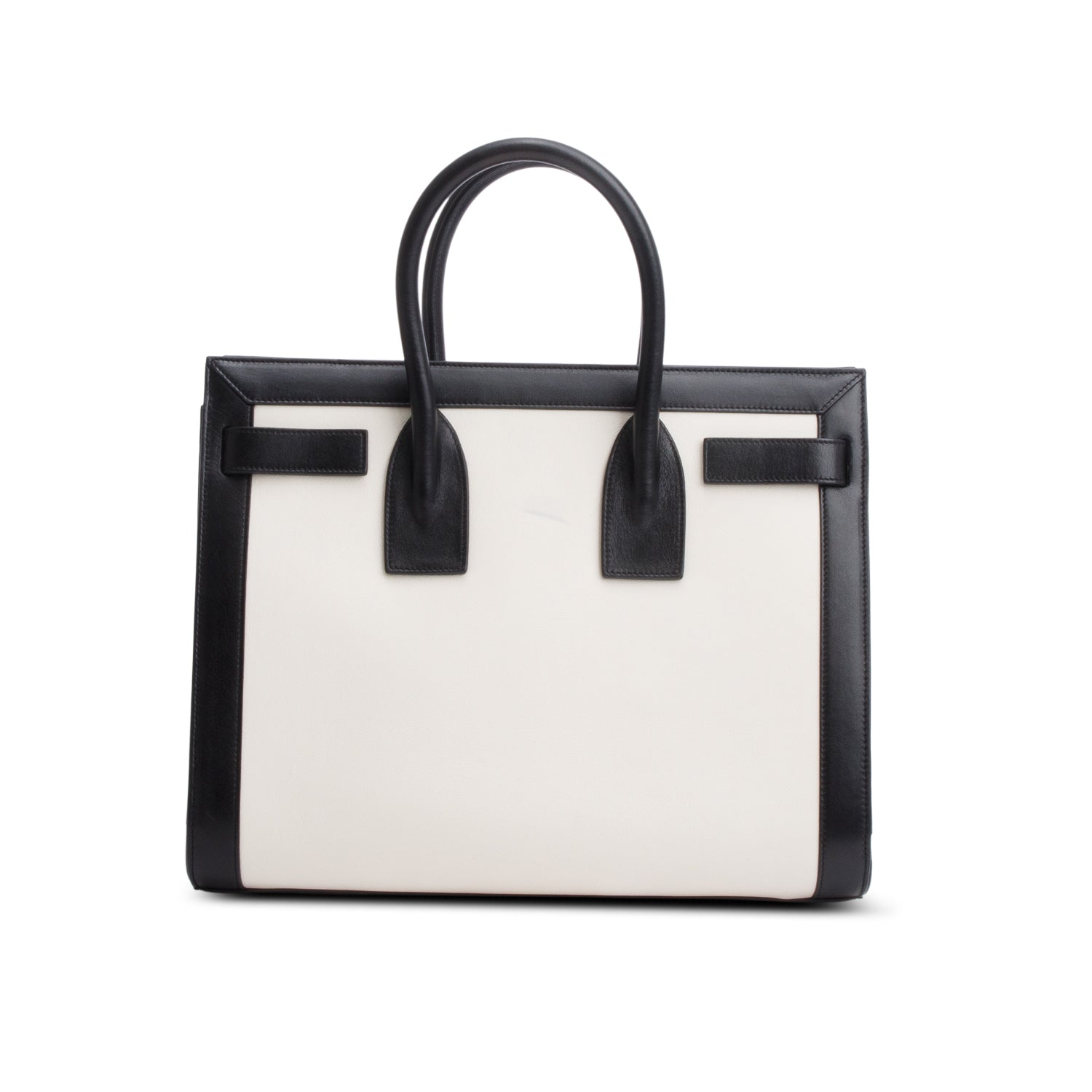 Saint Laurent Calfskin Bi-Color Small Sac De Jour w/ Strap