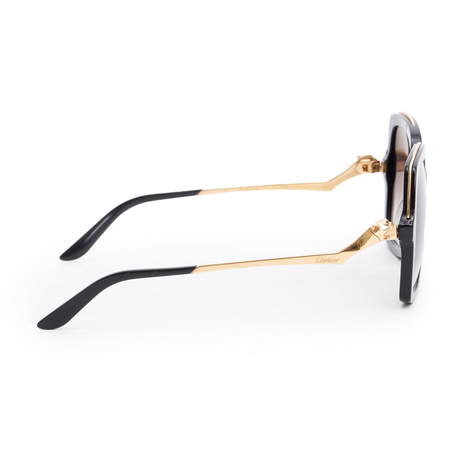 Cartier CT0117S Gold-Tone Metal Panthere de Cartier Square Sunglasses