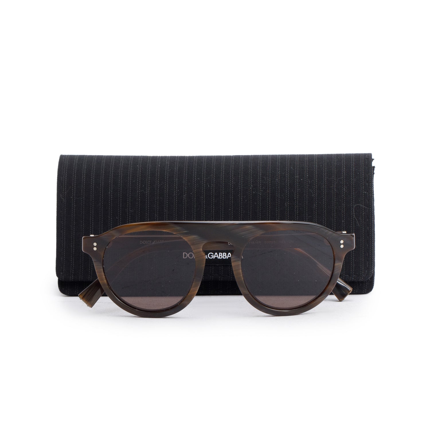 Dolce & Gabbana DG4306 Brown Acetate Round Sunglasses w/ Case