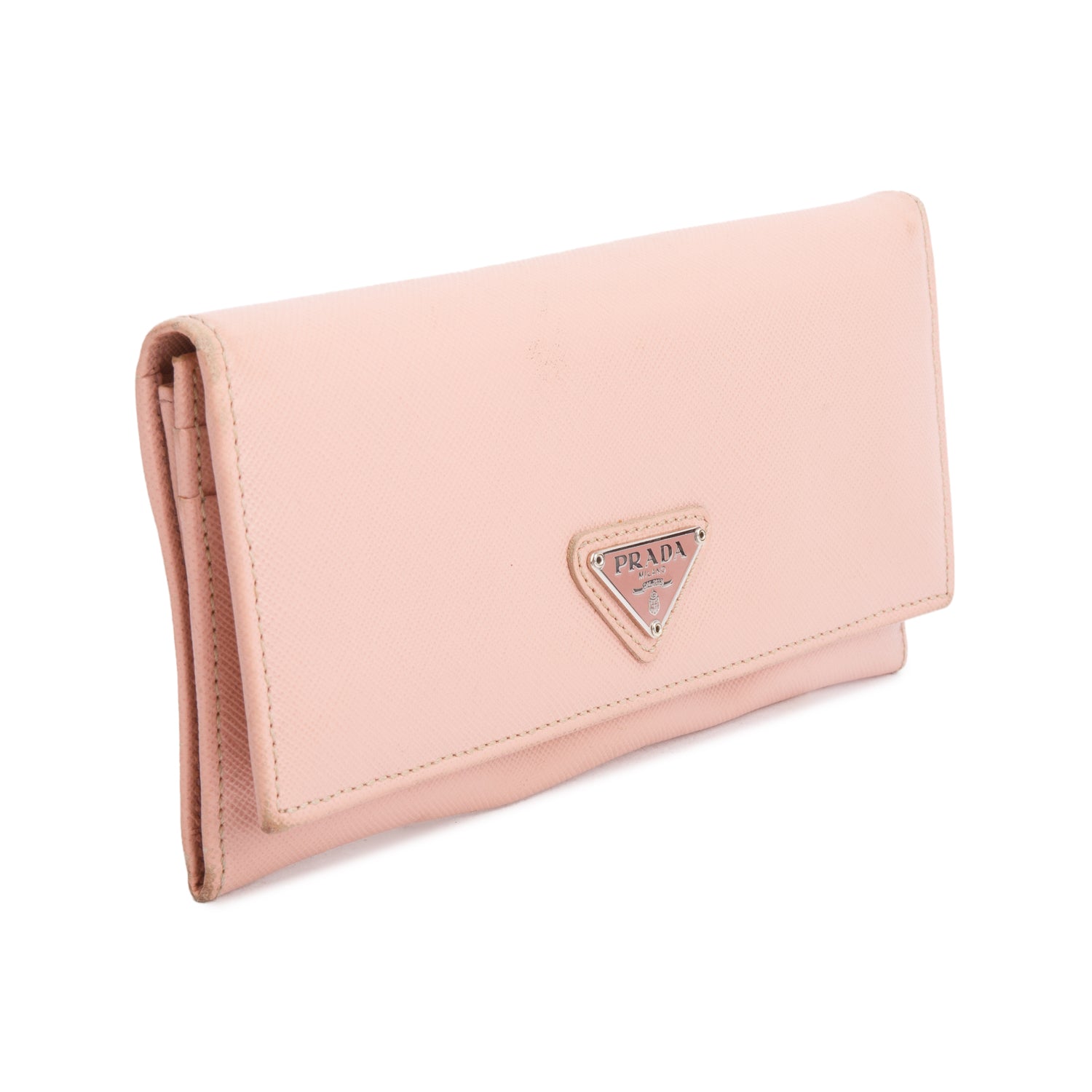 Prada Pink Saffiano Leather Continental Wallet