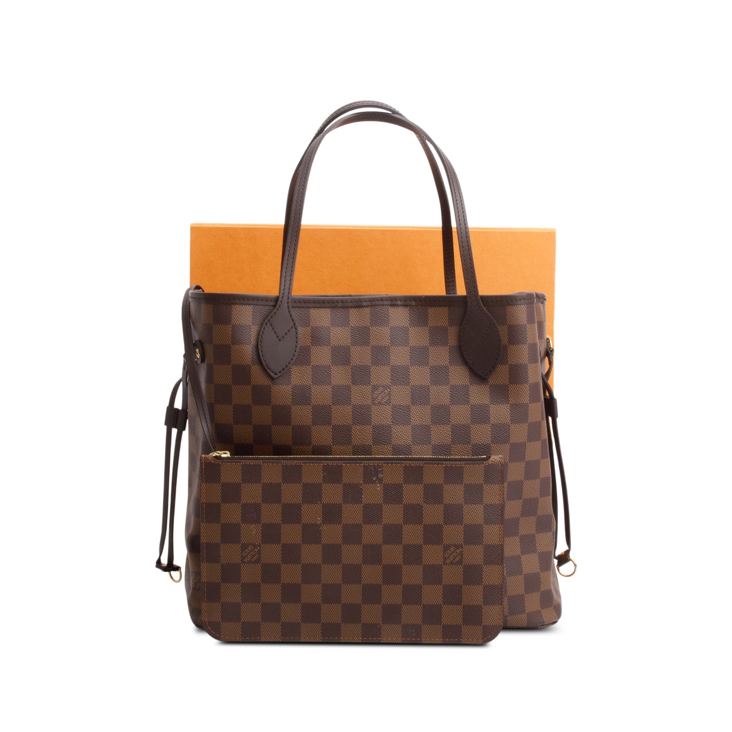 Louis Vuitton Damier Ebene Neverfull MM w/ Pouch & Box