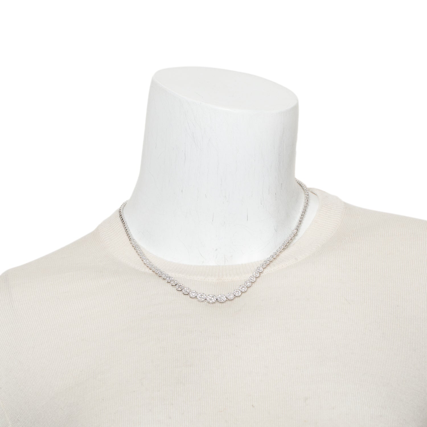 10k White Gold 6.92 tcw. Diamond Link Necklace