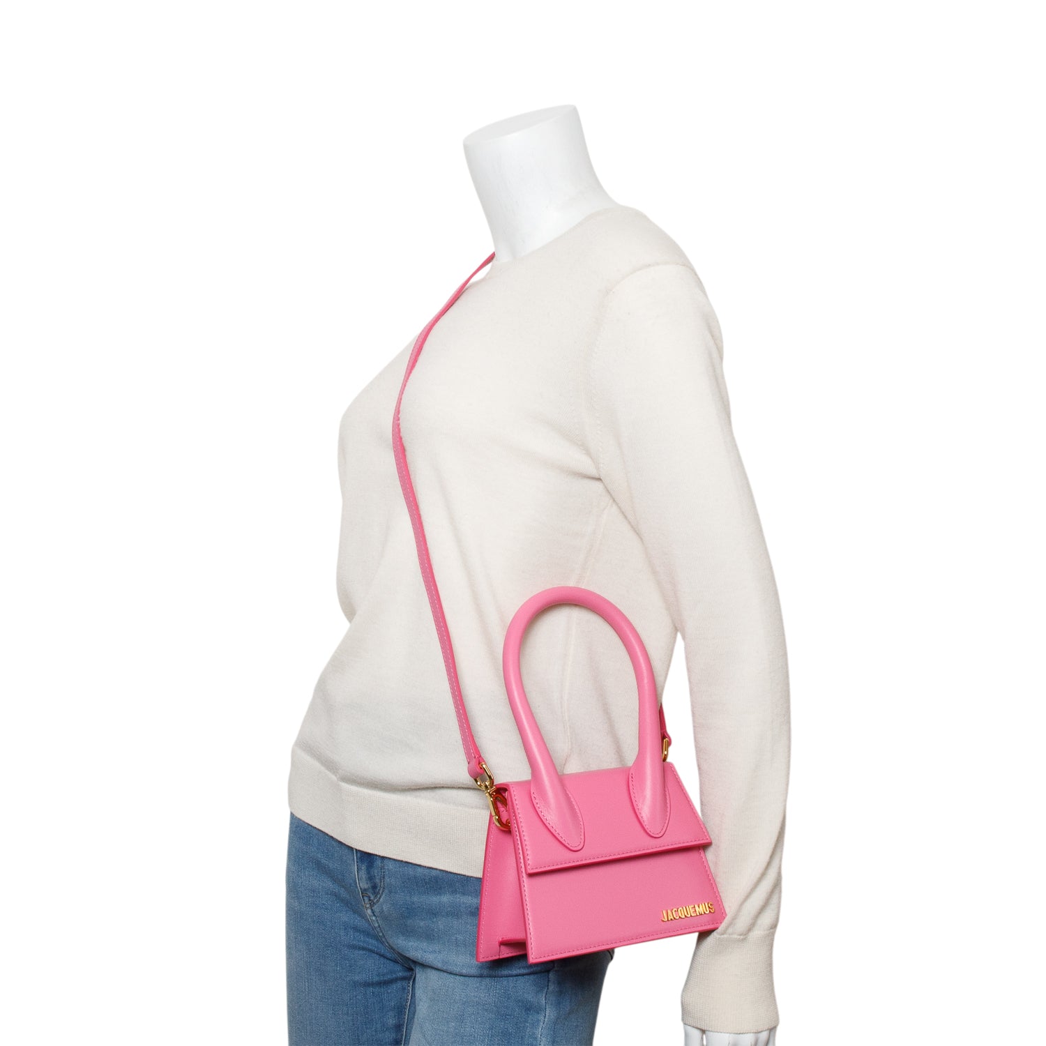 Jacquemus Pink Smooth Calfskin Le Chiquito Moyen w/ Strap